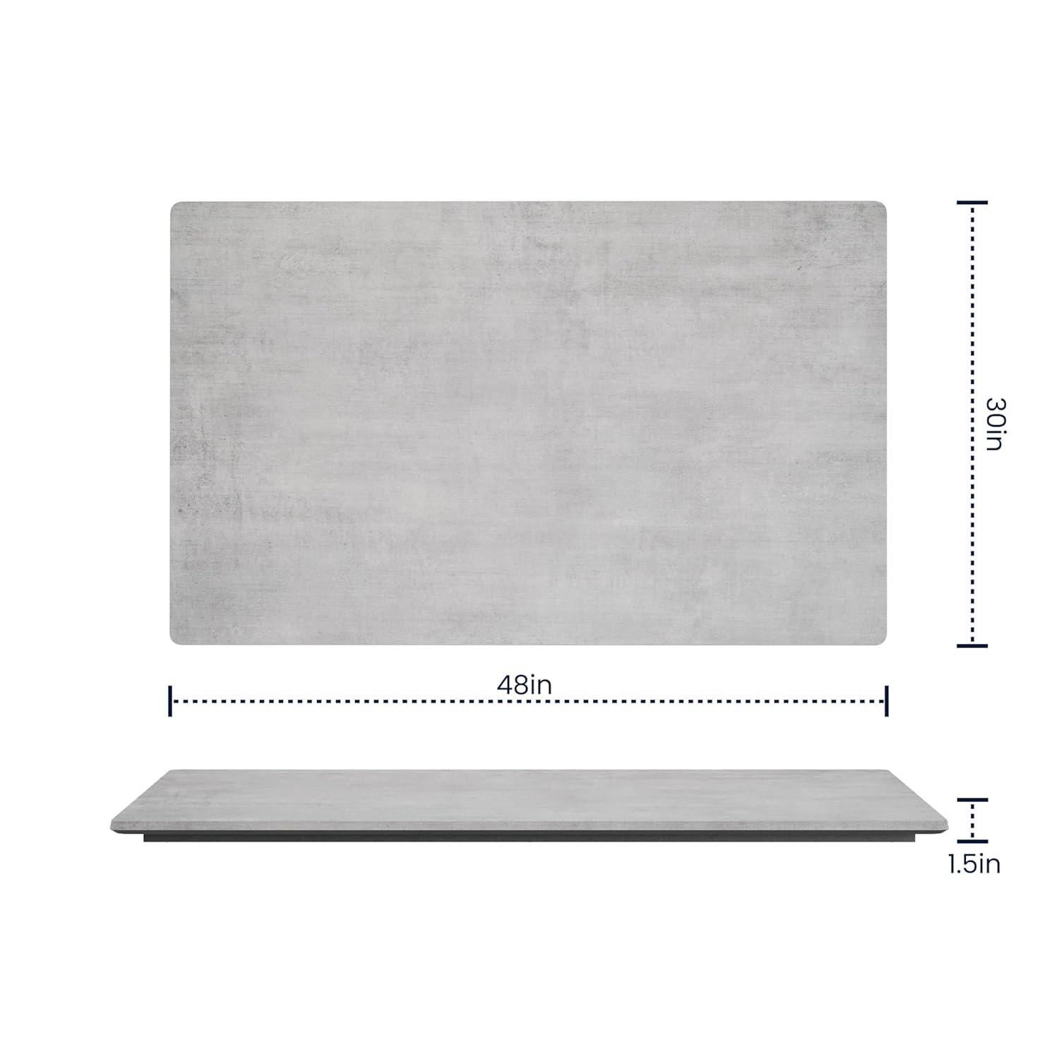 image:imageFlash Furniture Acadia 24 x 30 Dark Brown Tabletop TopGuard HPL Seamless Edge Scratch amp Stain Resistant AllWeather Durability Commercial GradeGray Faux Concrete