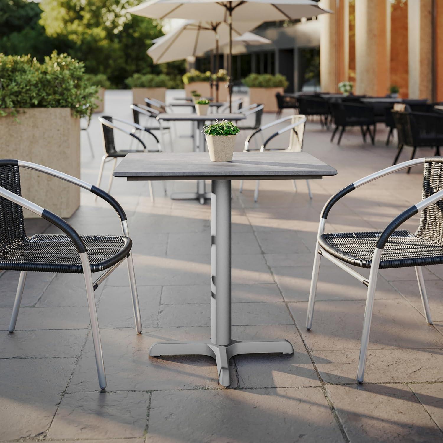 image:imageFlash Furniture Acadia 24 x 30 Dark Brown Tabletop TopGuard HPL Seamless Edge Scratch amp Stain Resistant AllWeather Durability Commercial GradeGray Faux Concrete