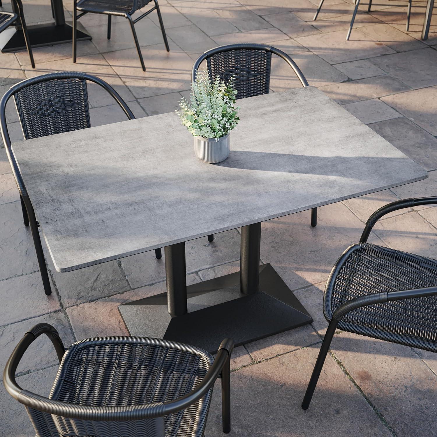 image:imageFlash Furniture Acadia 24 x 30 Dark Brown Tabletop TopGuard HPL Seamless Edge Scratch amp Stain Resistant AllWeather Durability Commercial GradeGray Faux Concrete