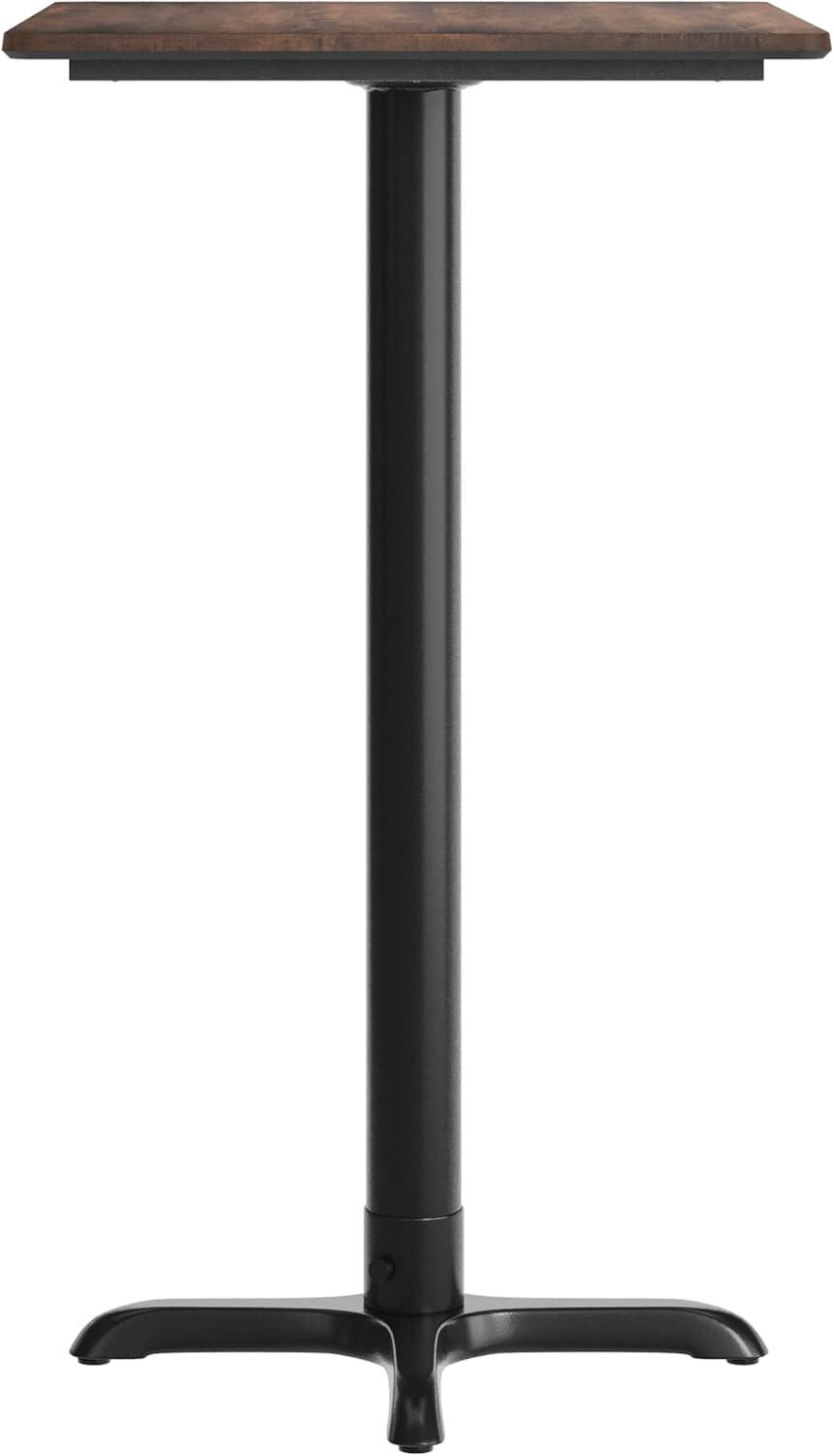 image:imageFlash Furniture Acadia 30 x 24 Indoor Dark Brown Tabletop with 22 x 22 Black Bar Height X Base Seamless TopGuard HPL Top and EdgeDark BrownBlack Base