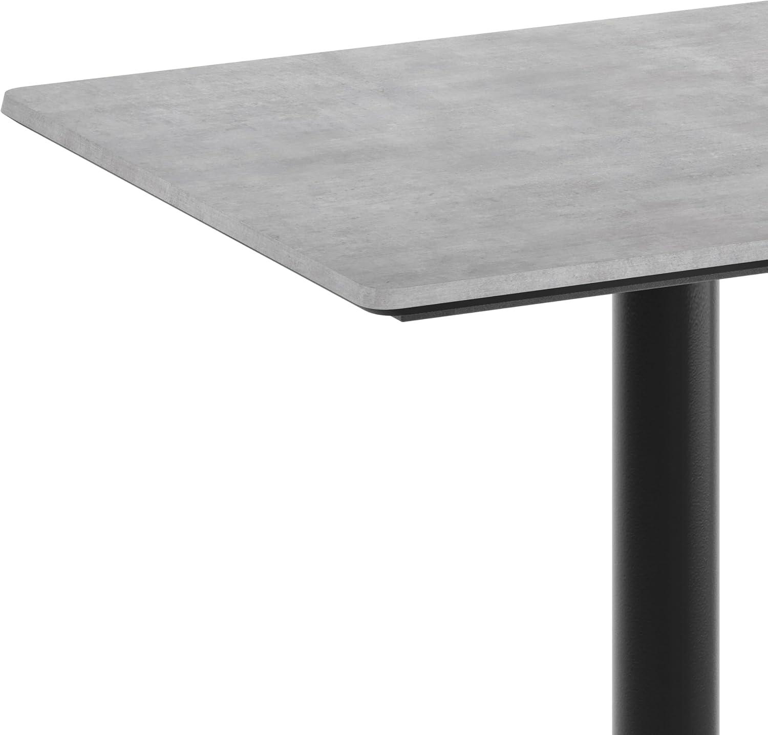 image:imageFlash Furniture Acadia 30 x 24 Indoor Dark Brown Tabletop with 22 x 22 Black Bar Height X Base Seamless TopGuard HPL Top and EdgeGray Faux ConcreteBlack Base