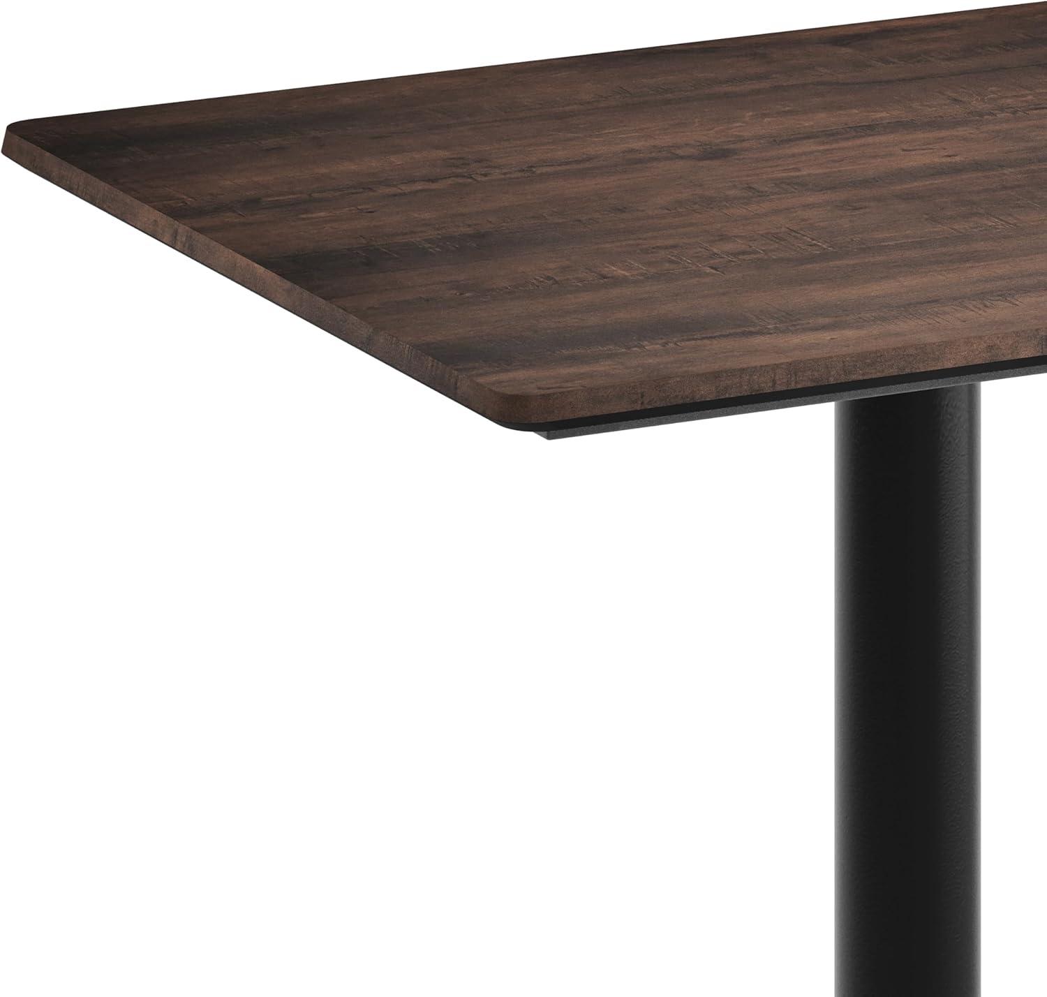 image:imageFlash Furniture Acadia 30 x 24 Indoor Dark Brown Tabletop with 22 x 22 Black Table Height X Base Seamless TopGuard HPL Top and EdgeDark BrownBlack Base