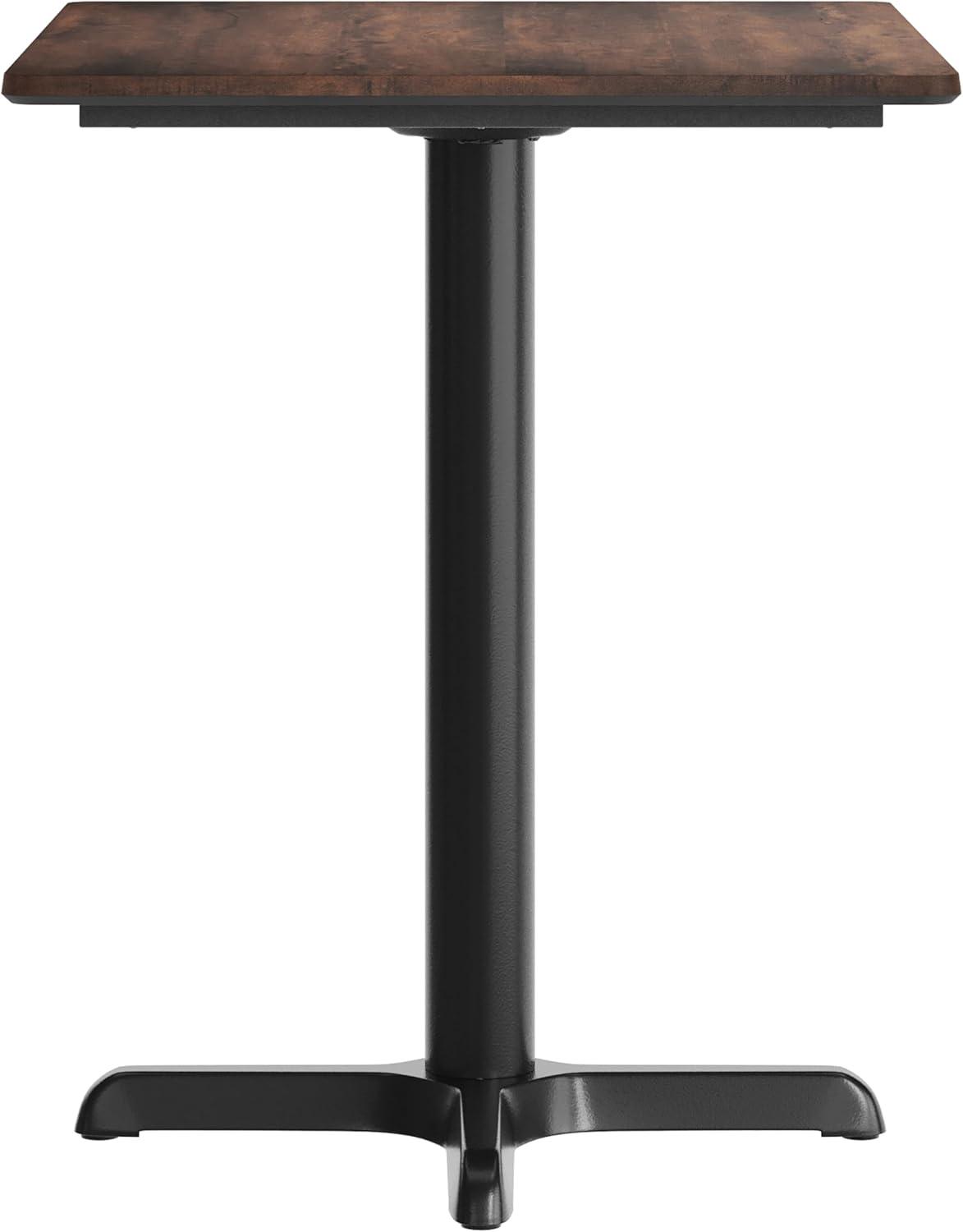 image:imageFlash Furniture Acadia 30 x 24 Indoor Dark Brown Tabletop with 22 x 22 Black Table Height X Base Seamless TopGuard HPL Top and EdgeDark BrownBlack Base