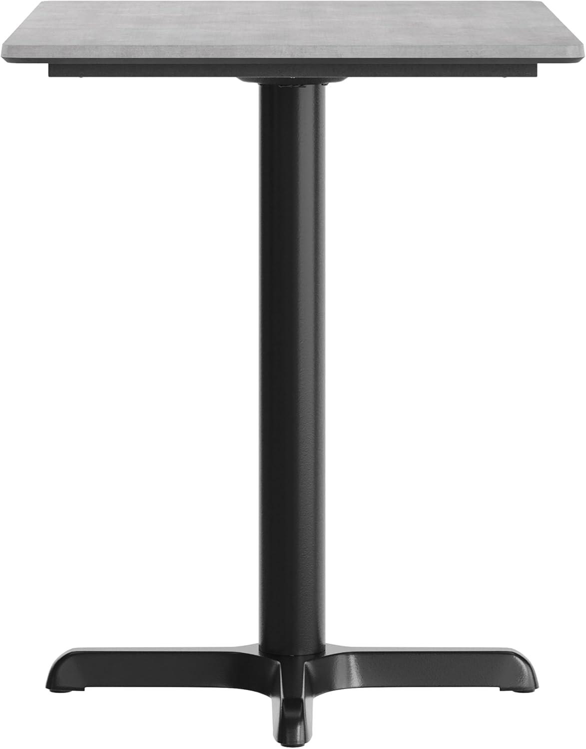 image:imageFlash Furniture Acadia 30 x 24 Indoor Dark Brown Tabletop with 22 x 22 Black Table Height X Base Seamless TopGuard HPL Top and EdgeGray Faux ConcreteBlack Base