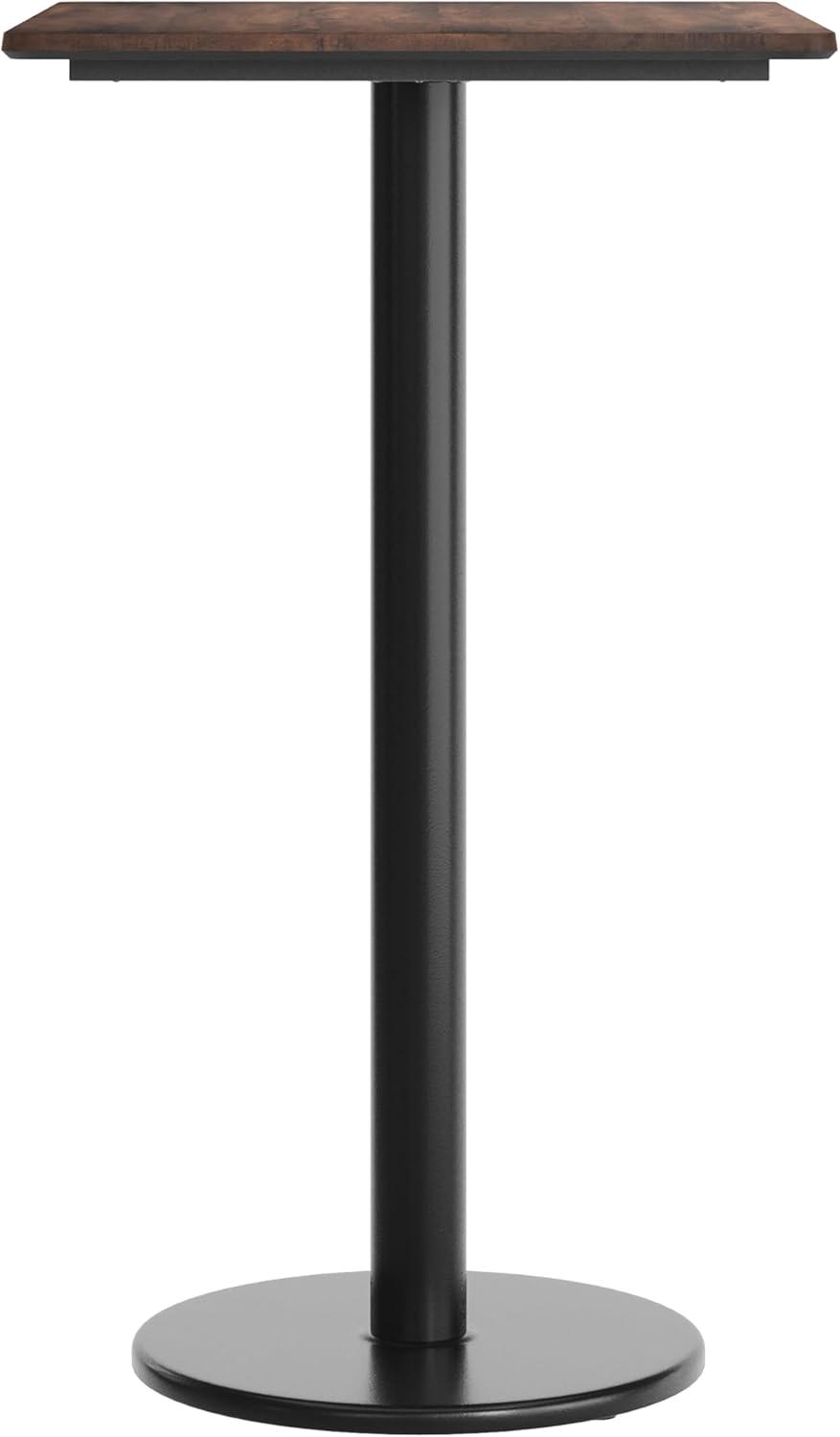 image:imageFlash Furniture Acadia 30 x 24 Indoor Gray Faux Concrete Tabletop with 18 Round Black Bar Height Base Seamless TopGuard HPL Top and EdgeDark BrownBlack Base
