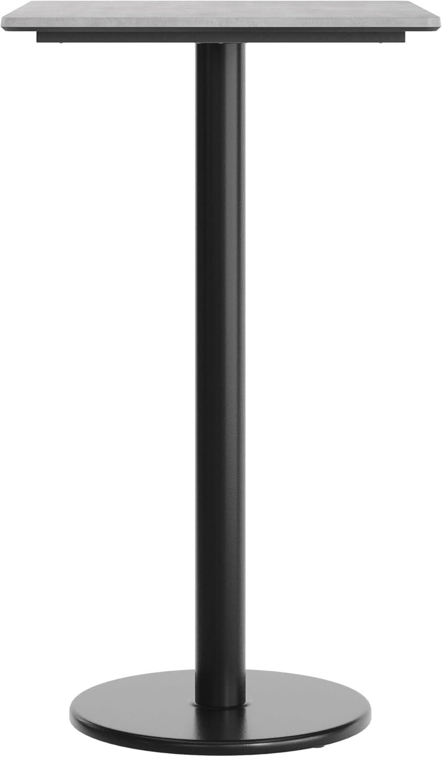 image:imageFlash Furniture Acadia 30 x 24 Indoor Gray Faux Concrete Tabletop with 18 Round Black Bar Height Base Seamless TopGuard HPL Top and EdgeGray Faux ConcreteBlack Base