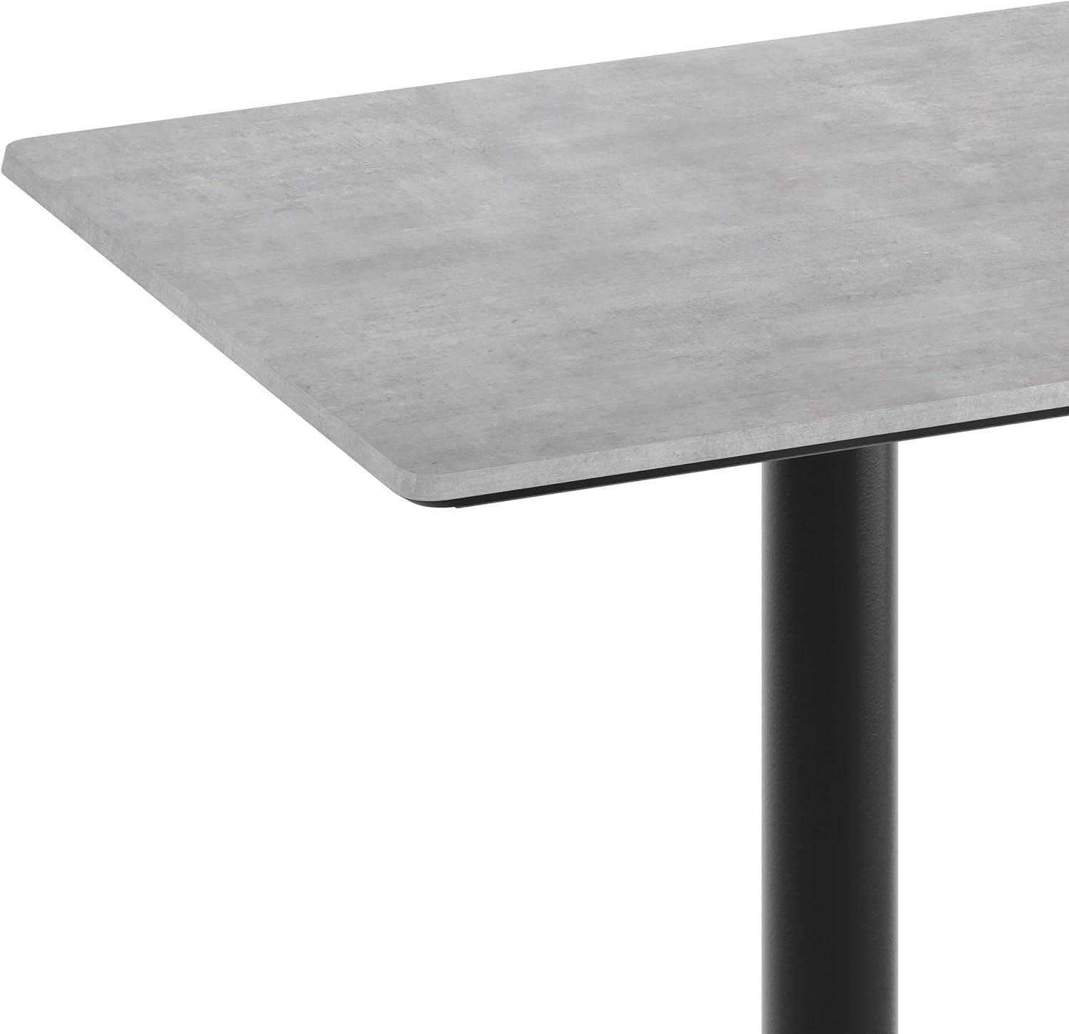 image:imageFlash Furniture Acadia 30 x 24 Indoor Gray Faux Concrete Tabletop with 18 Round Black Bar Height Base Seamless TopGuard HPL Top and EdgeGray Faux ConcreteBlack Base