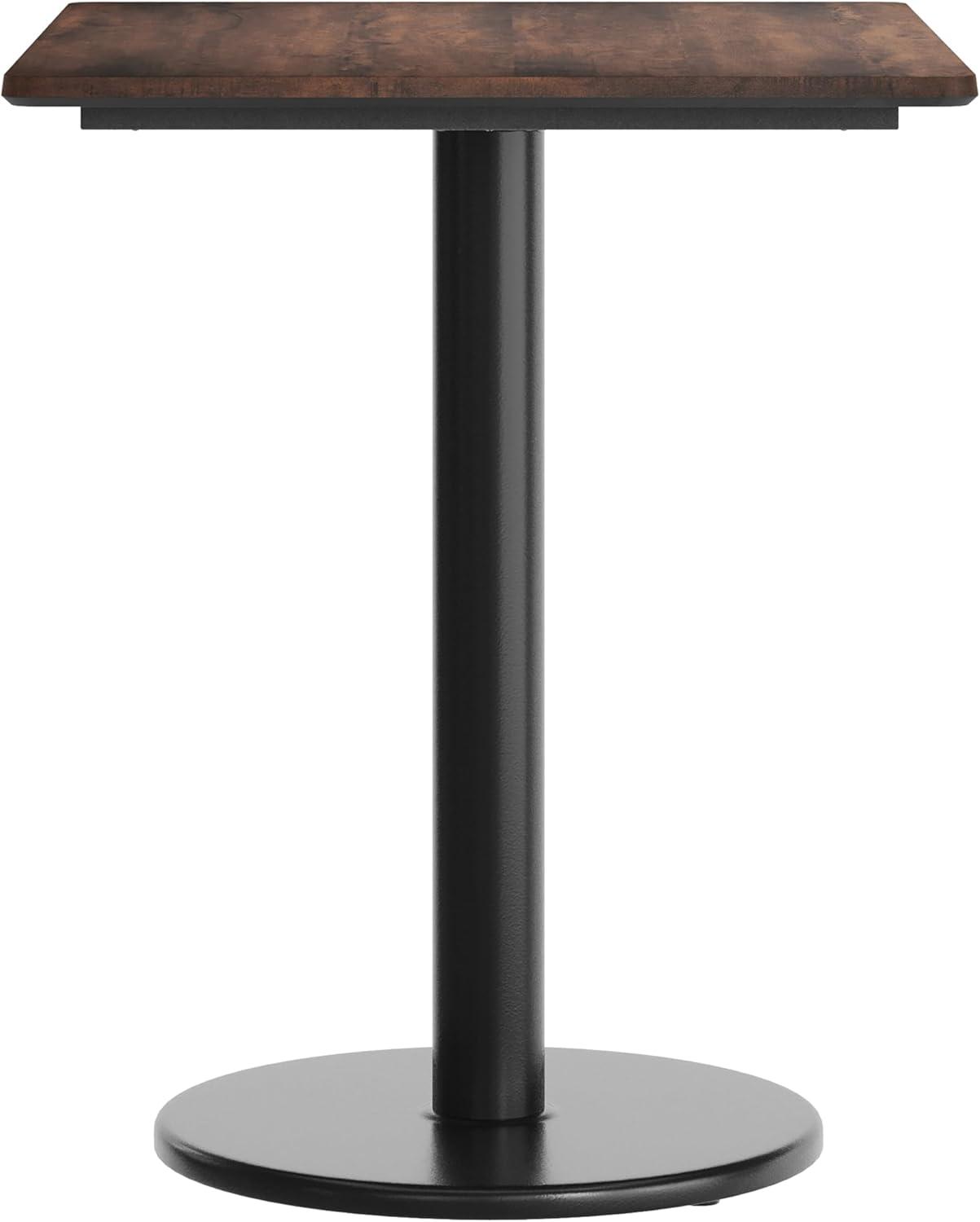 image:imageFlash Furniture Acadia 30 x 24 Indoor Gray Faux Concrete Tabletop with 18 Round Black Table Height Base Seamless TopGuard HPL Top and EdgeDark BrownBlack Base