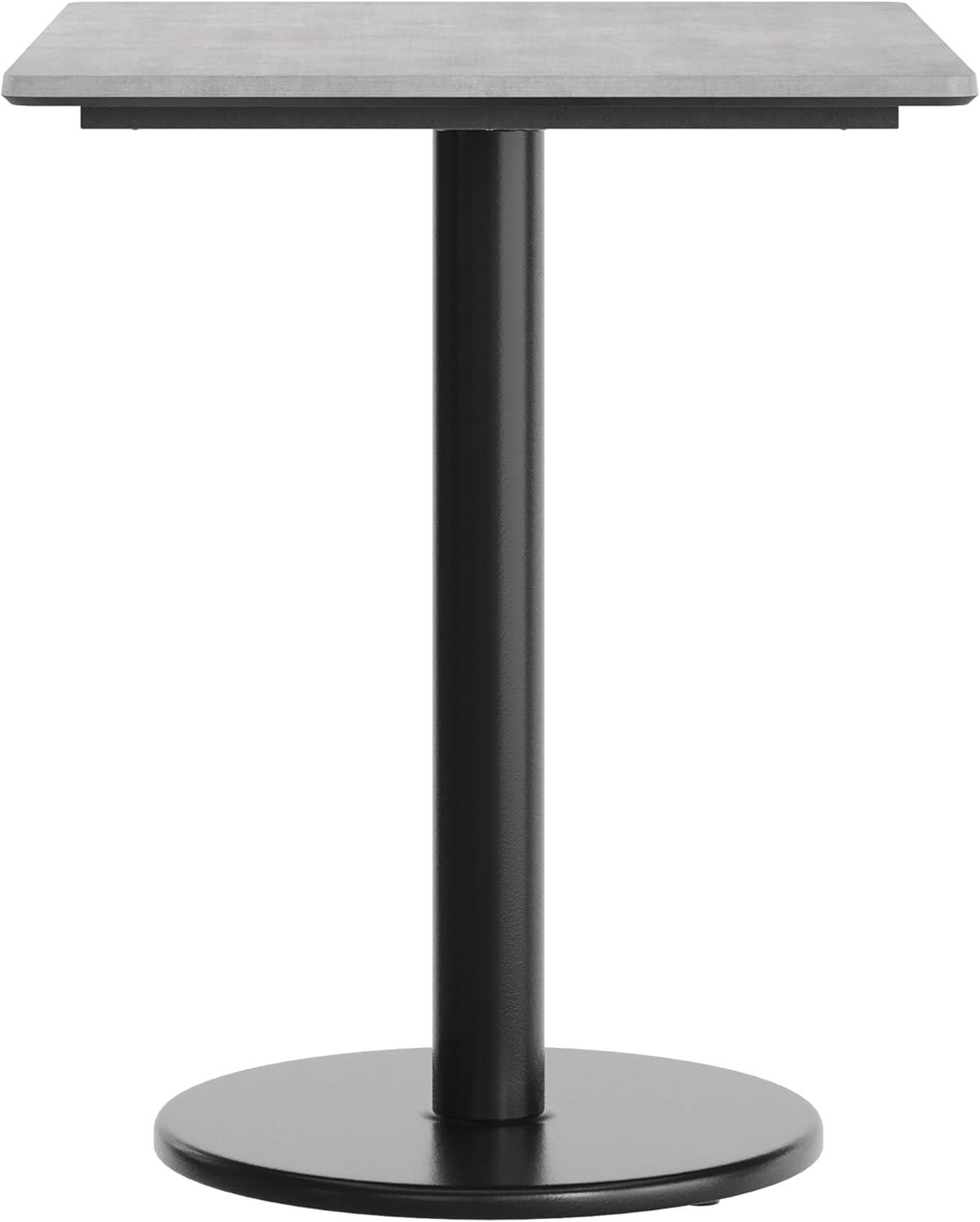image:imageFlash Furniture Acadia 30 x 24 Indoor Gray Faux Concrete Tabletop with 18 Round Black Table Height Base Seamless TopGuard HPL Top and EdgeGray Faux ConcreteBlack Base
