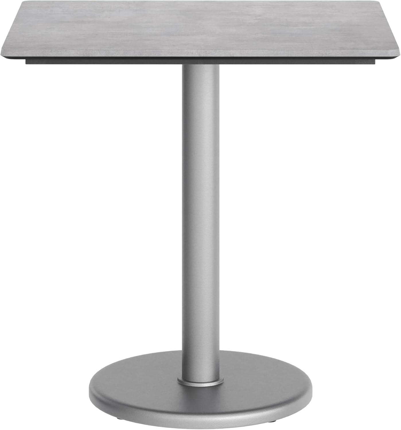 image:imageFlash Furniture Acadia 30x24 Round Indoor Outdoor Gray Faux Concrete Tabletop with 18 Round Silver Base Scratch Heat amp UV Resistant Seamless TopGuard Top and EdgeGray Faux ConcreteSilver Base