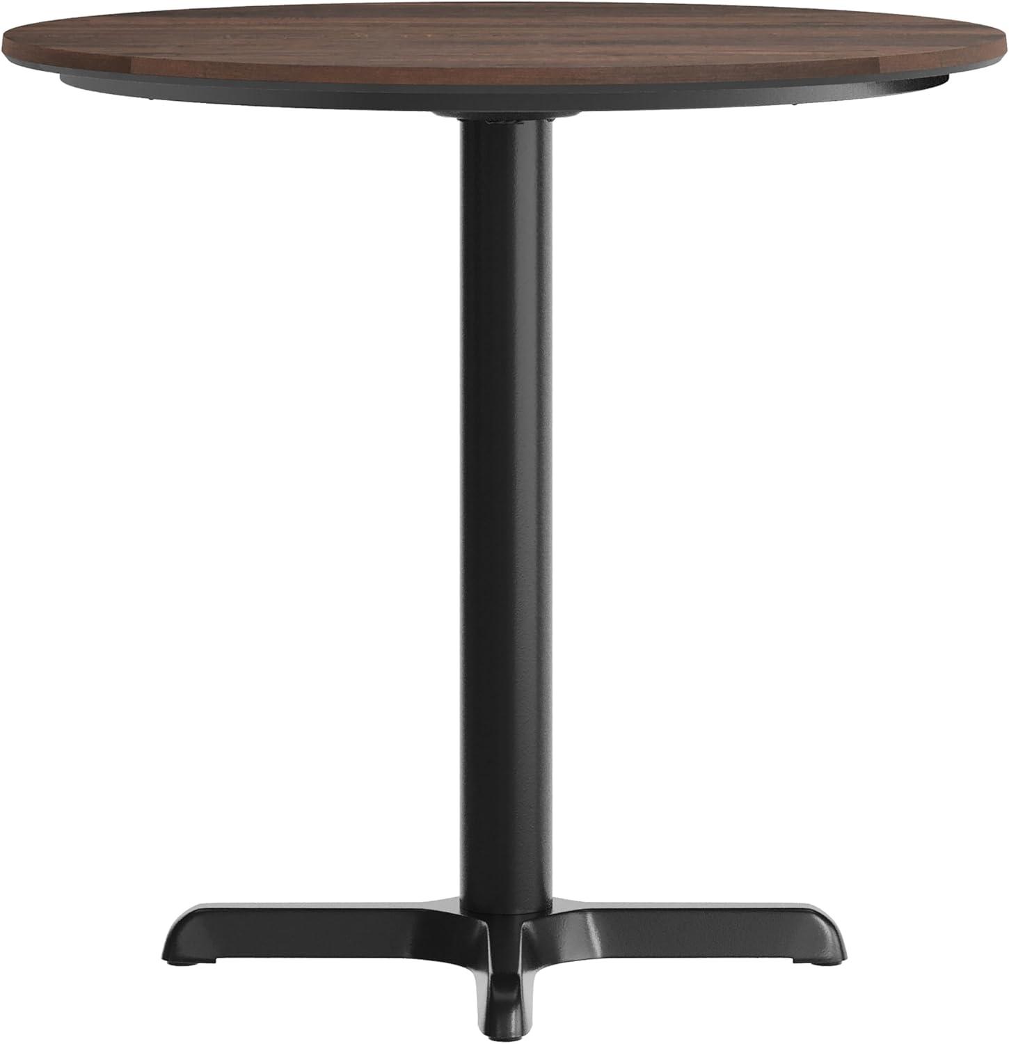 image:imageFlash Furniture Acadia 3125 Round Indoor Dark Brown Tabletop with 22 x 22 Black Table Height X Base Seamless TopGuard HPL Top and EdgeDark BrownBlack Base
