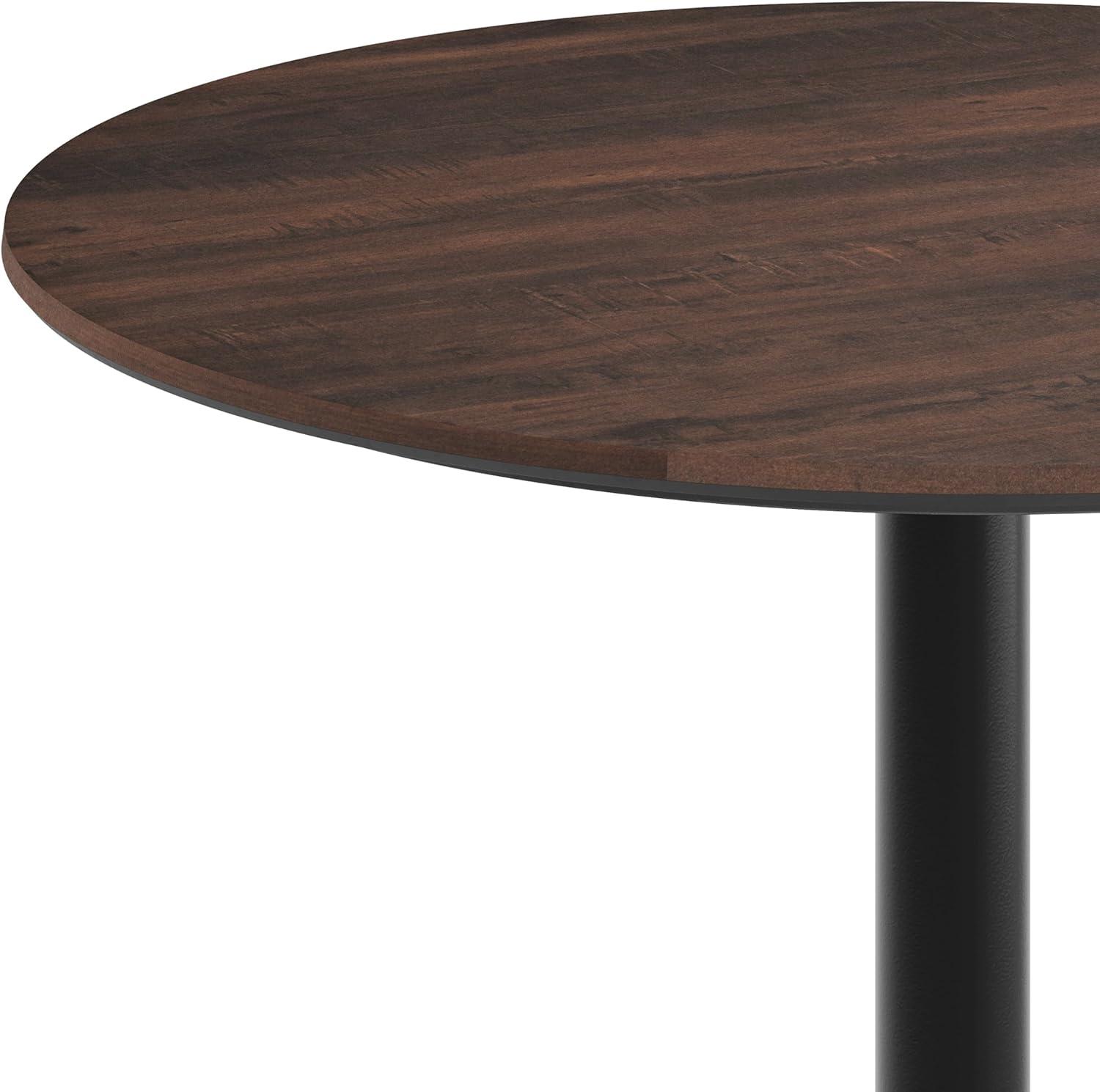 image:imageFlash Furniture Acadia 3125 Round Indoor Dark Brown Tabletop with 22 x 22 Black Table Height X Base Seamless TopGuard HPL Top and EdgeDark BrownBlack Base