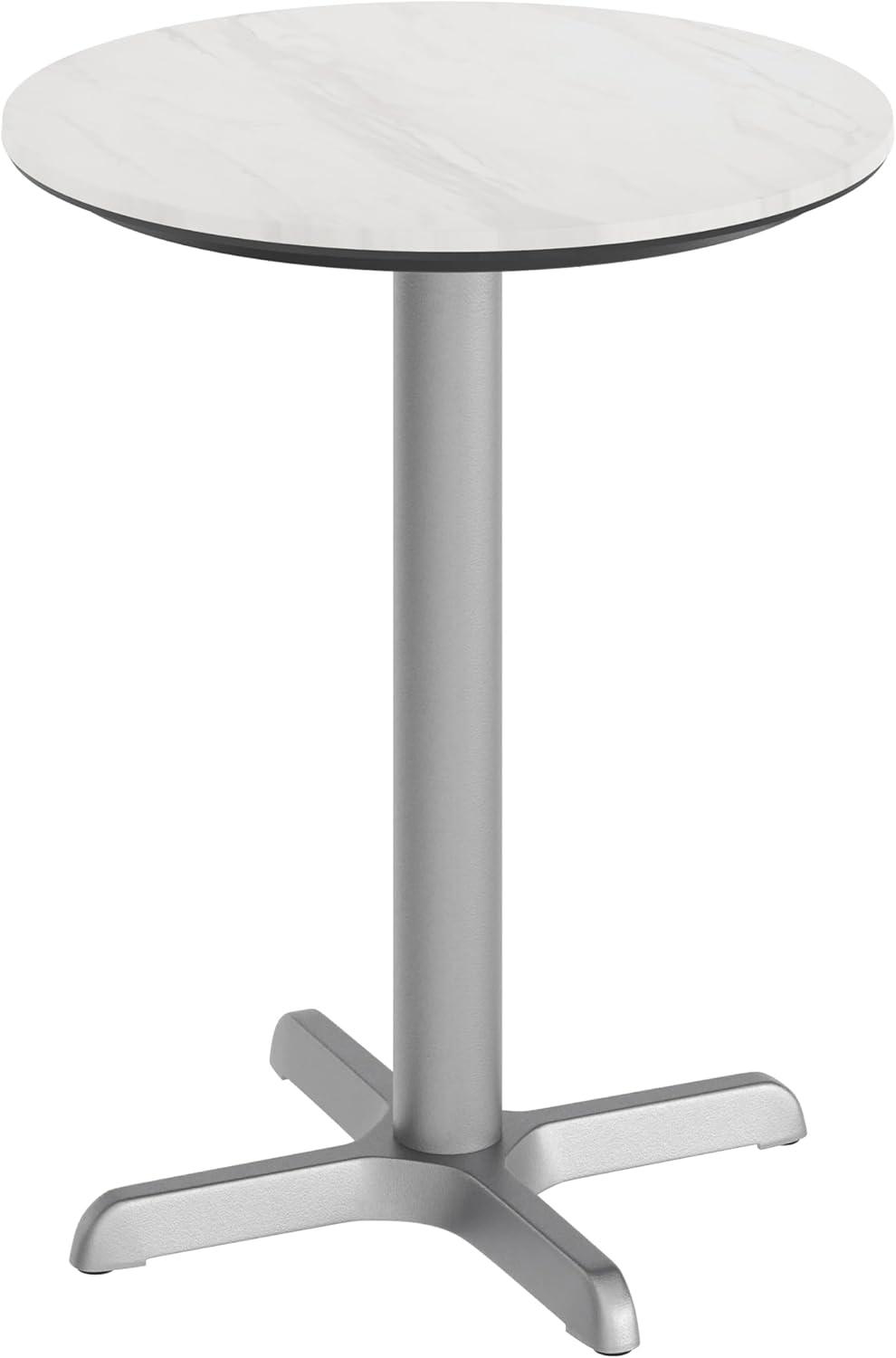 image:imageFlash Furniture Acadia 3125 Round Indoor Outdoor Gray Faux Concrete Tabletop 22 x 22 Silver X Base Scratch Heat amp UV Resistant Seamless TopGuard Top and EdgeWhite Faux MarbleSilver Base