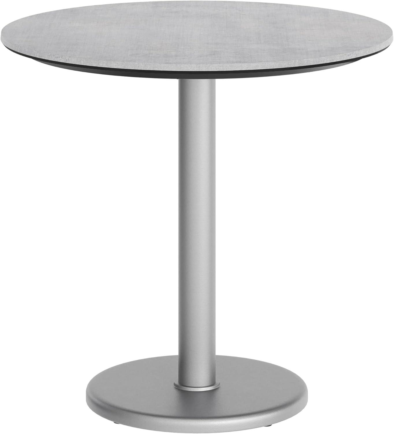 image:imageFlash Furniture Acadia 3125 Round Indoor Outdoor White Faux Marble Tabletop with 18 Round Silver Base Scratch Heat amp UV Resistant Seamless TopGuard Top and EdgeGray Faux ConcreteSilver Base
