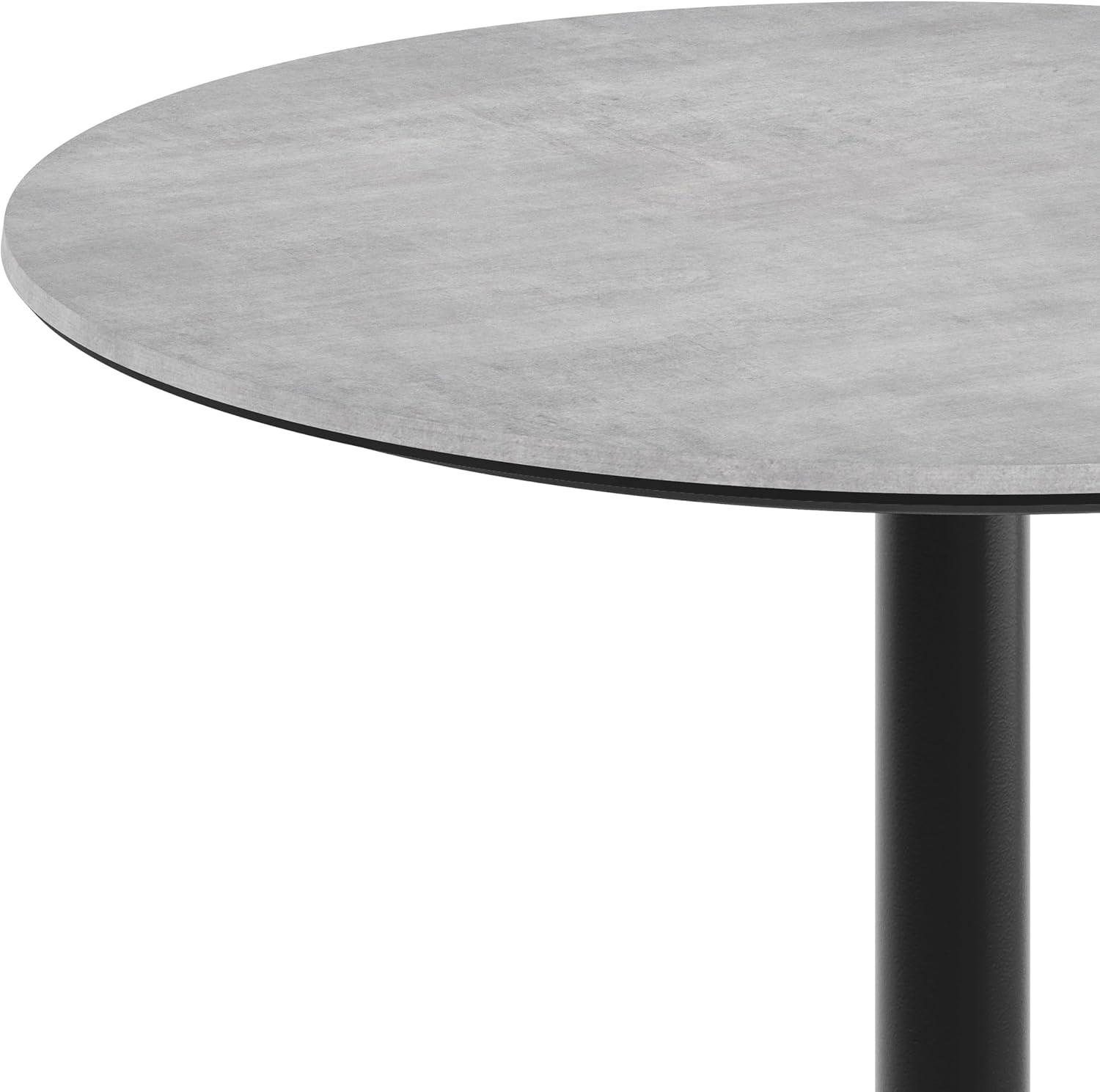 image:imageFlash Furniture Acadia 3125 Round Indoor White Faux Marble Tabletop with 18 Round Black Table Height Base Seamless TopGuard HPL Top and EdgeGray Faux ConcreteBlack Base