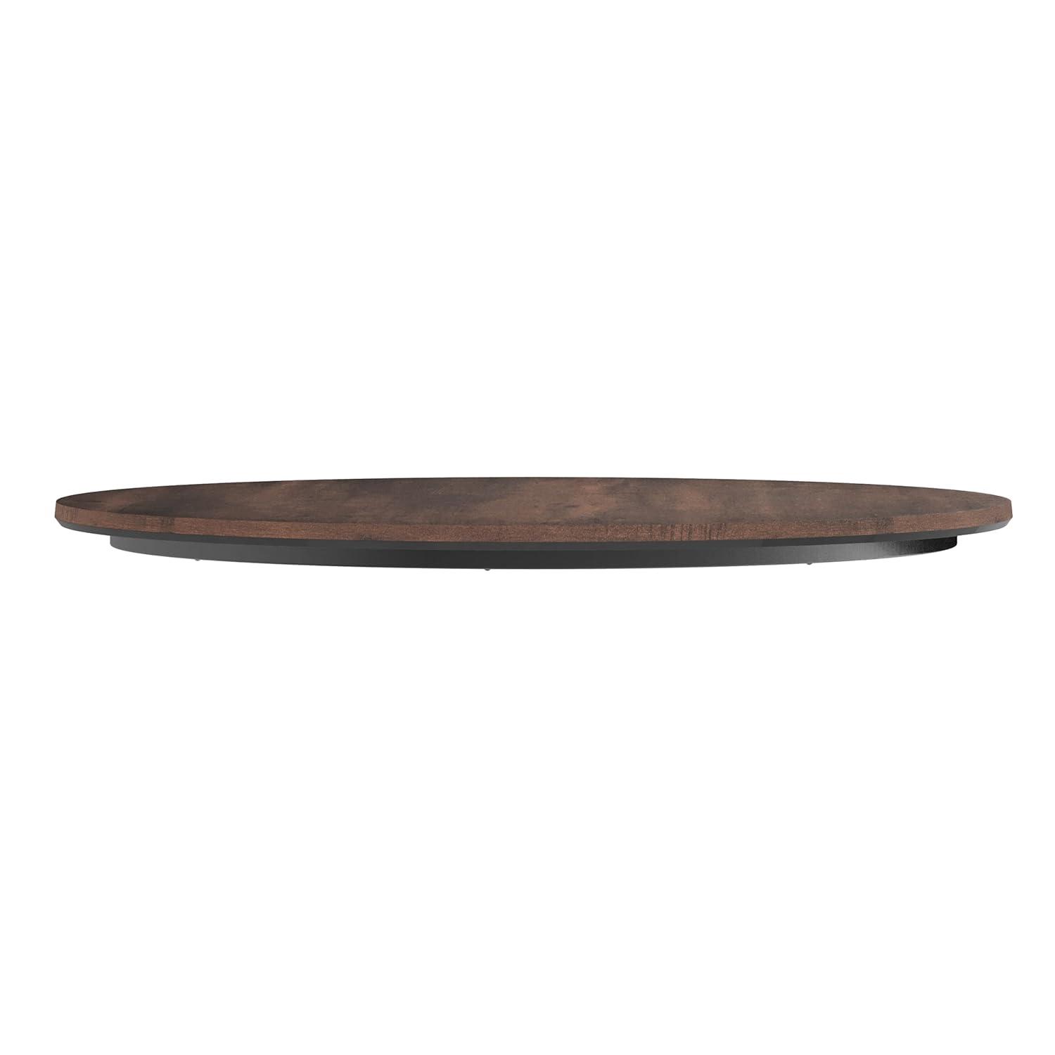 image:imageFlash Furniture Acadia 315 Round Dark Brown Tabletop TopGuard HPL Seamless Edge Scratch amp Stain Resistant AllWeather Durability Commercial GradeDark Brown