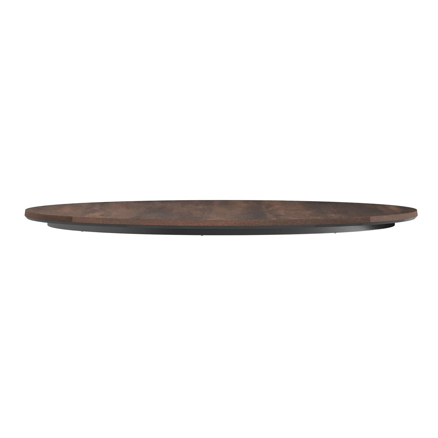 image:imageFlash Furniture Acadia 315 Round Dark Brown Tabletop TopGuard HPL Seamless Edge Scratch amp Stain Resistant AllWeather Durability Commercial GradeDark Brown