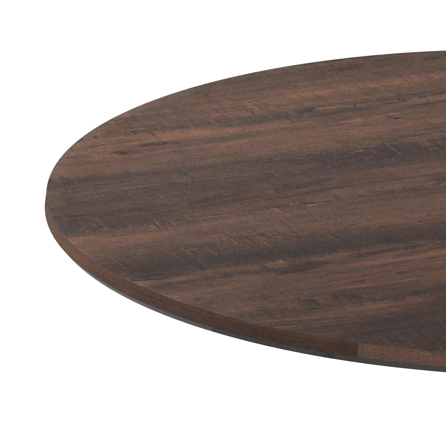 image:imageFlash Furniture Acadia 315 Round Dark Brown Tabletop TopGuard HPL Seamless Edge Scratch amp Stain Resistant AllWeather Durability Commercial GradeDark Brown