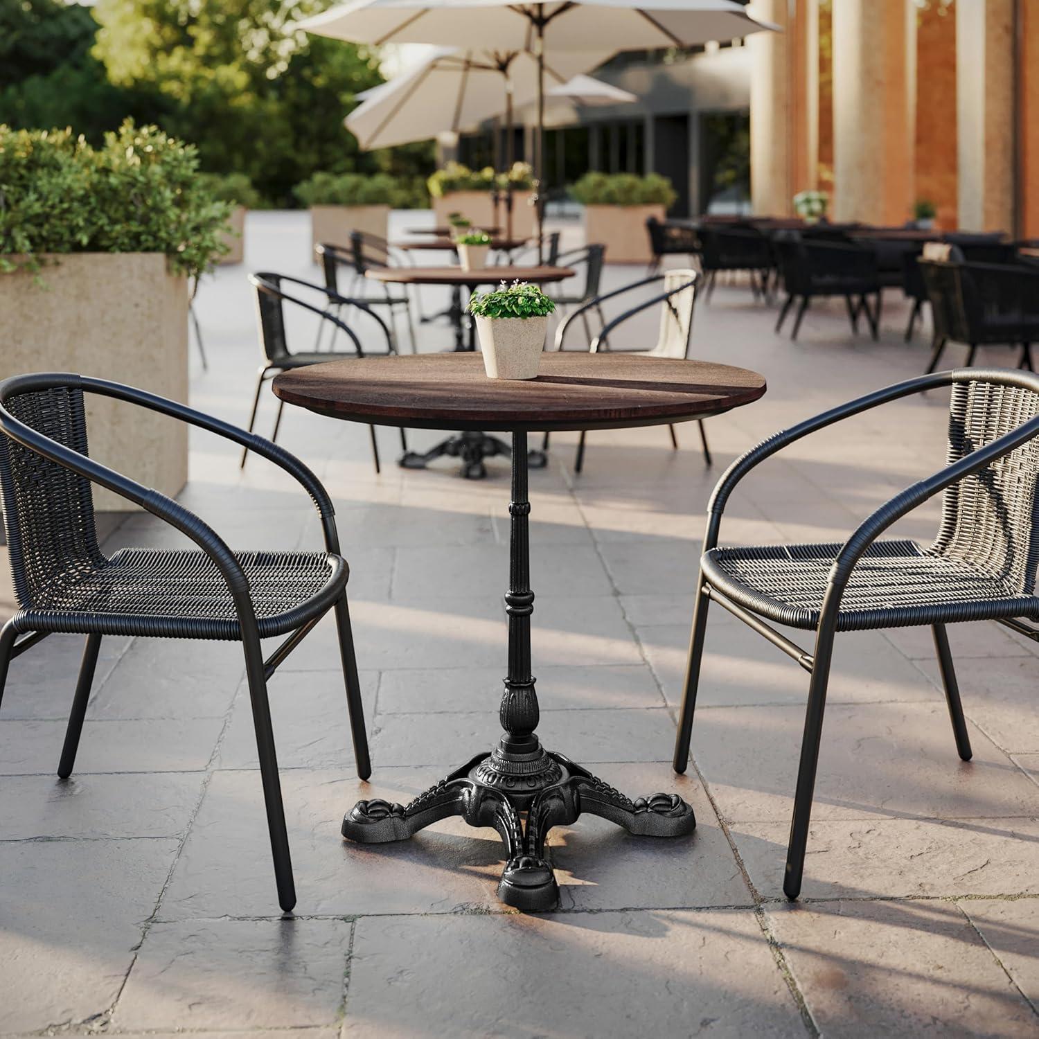 image:imageFlash Furniture Acadia 315 Round Dark Brown Tabletop TopGuard HPL Seamless Edge Scratch amp Stain Resistant AllWeather Durability Commercial GradeDark Brown