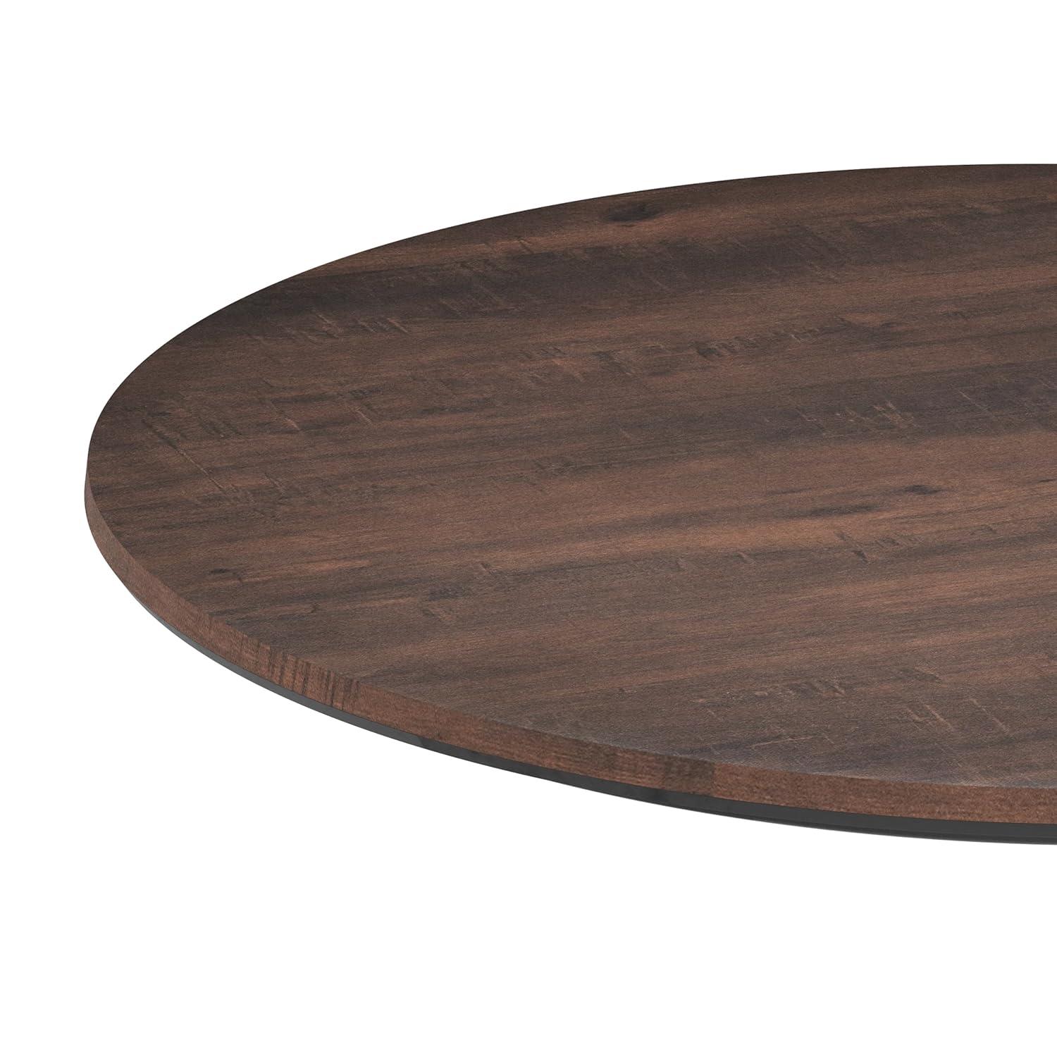 image:imageFlash Furniture Acadia 315 Round Dark Brown Tabletop TopGuard HPL Seamless Edge Scratch amp Stain Resistant AllWeather Durability Commercial GradeDark Brown