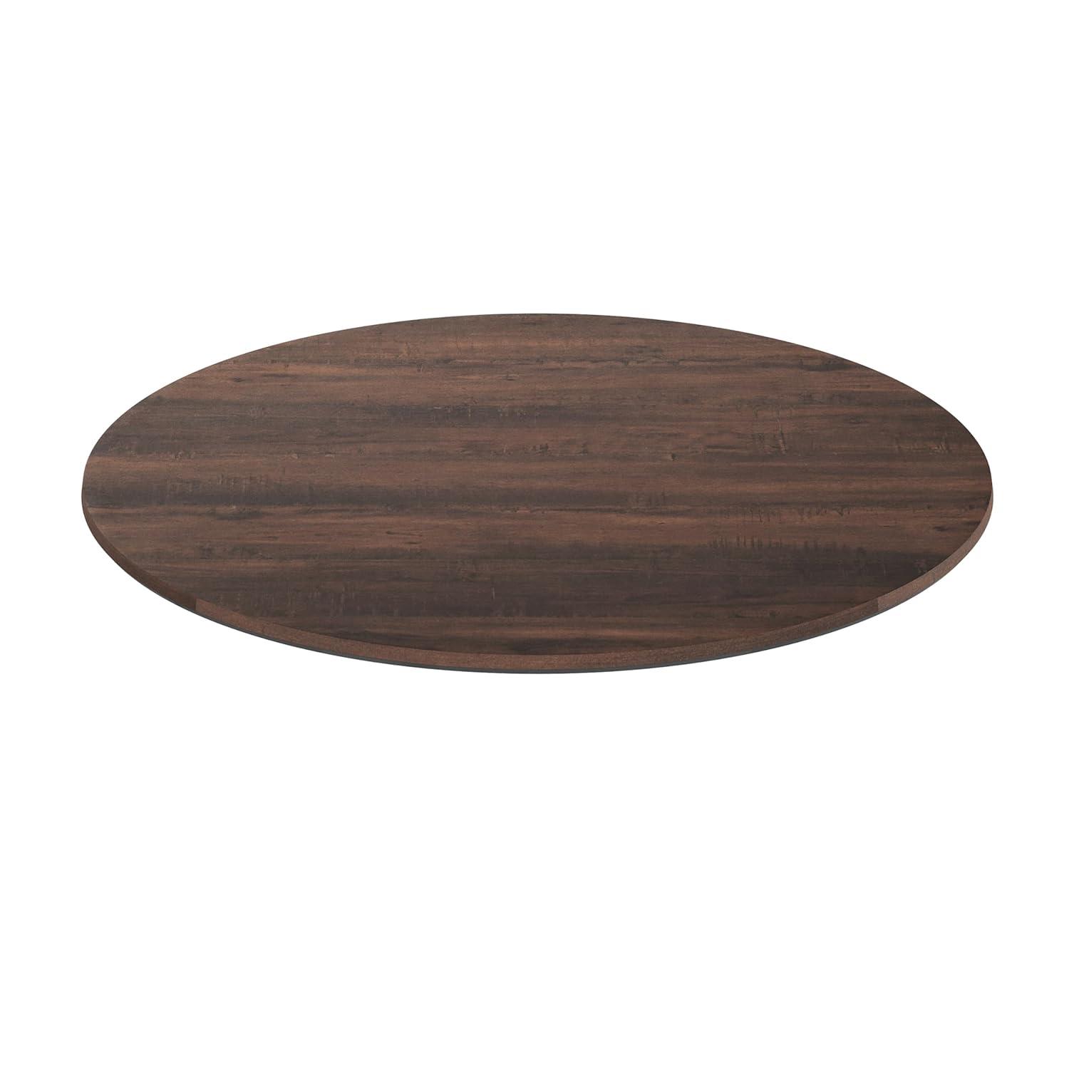 image:imageFlash Furniture Acadia 315 Round Dark Brown Tabletop TopGuard HPL Seamless Edge Scratch amp Stain Resistant AllWeather Durability Commercial GradeDark Brown
