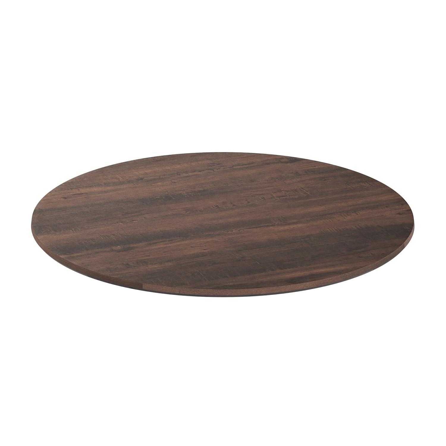image:imageFlash Furniture Acadia 315 Round Dark Brown Tabletop TopGuard HPL Seamless Edge Scratch amp Stain Resistant AllWeather Durability Commercial GradeDark Brown