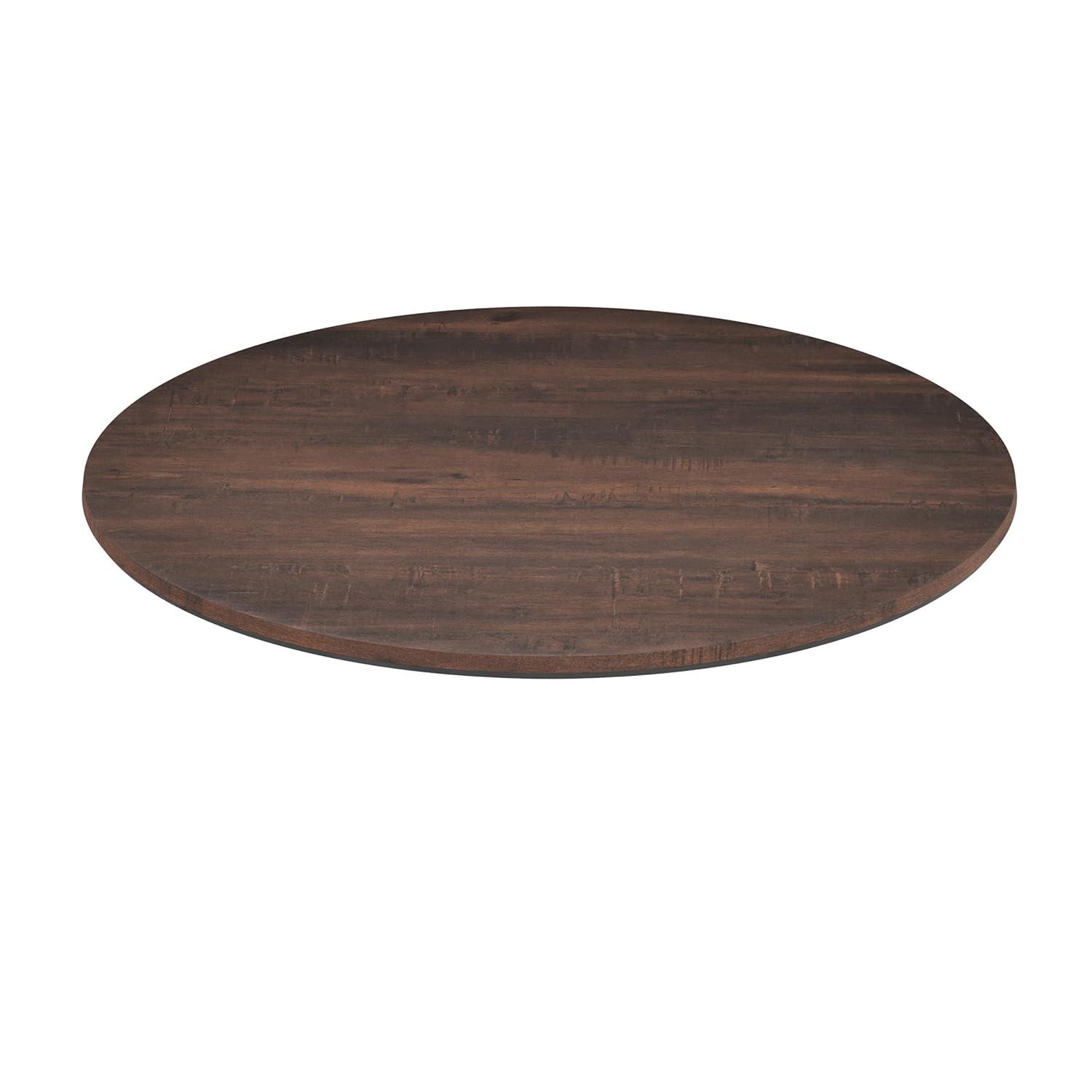 image:imageFlash Furniture Acadia 315 Round Dark Brown Tabletop TopGuard HPL Seamless Edge Scratch amp Stain Resistant AllWeather Durability Commercial GradeDark Brown