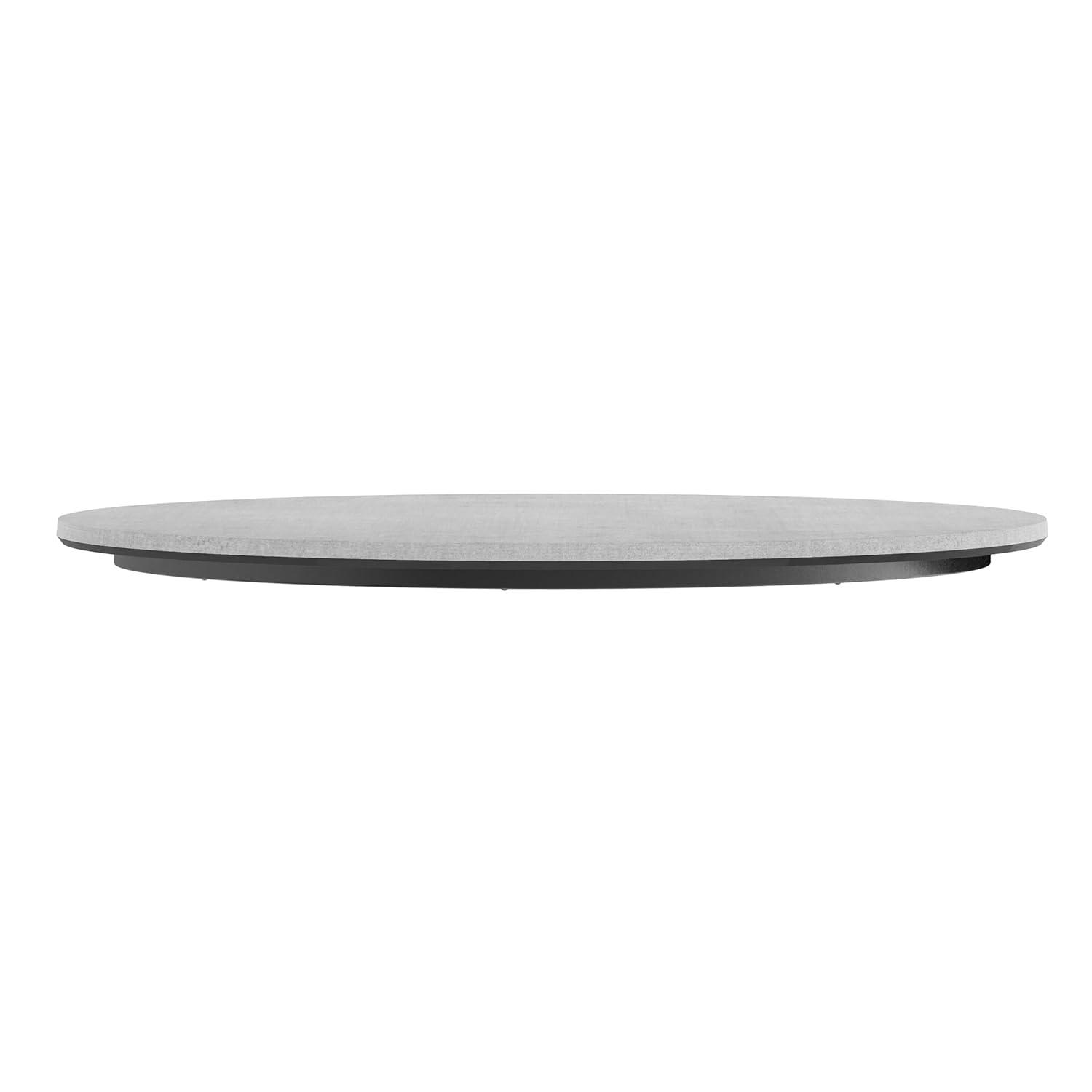 image:imageFlash Furniture Acadia 315 Round Dark Brown Tabletop TopGuard HPL Seamless Edge Scratch amp Stain Resistant AllWeather Durability Commercial GradeGray Faux Concrete