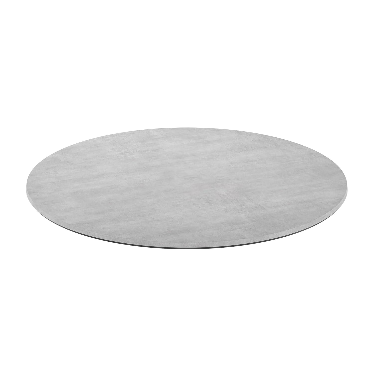 image:imageFlash Furniture Acadia 315 Round Dark Brown Tabletop TopGuard HPL Seamless Edge Scratch amp Stain Resistant AllWeather Durability Commercial GradeGray Faux Concrete