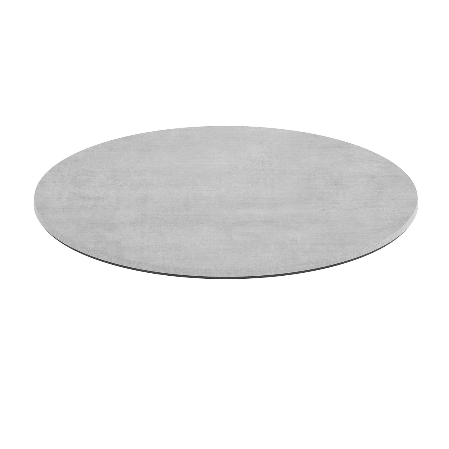 image:imageFlash Furniture Acadia 315 Round Dark Brown Tabletop TopGuard HPL Seamless Edge Scratch amp Stain Resistant AllWeather Durability Commercial GradeGray Faux Concrete
