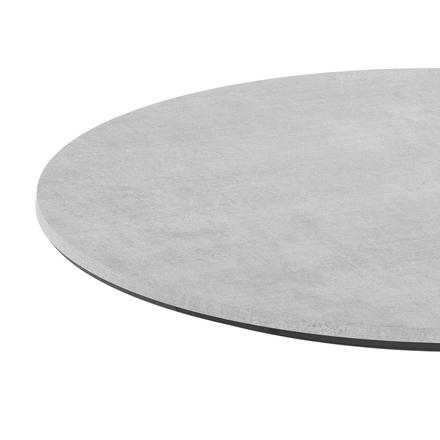 image:imageFlash Furniture Acadia 315 Round Dark Brown Tabletop TopGuard HPL Seamless Edge Scratch amp Stain Resistant AllWeather Durability Commercial GradeGray Faux Concrete
