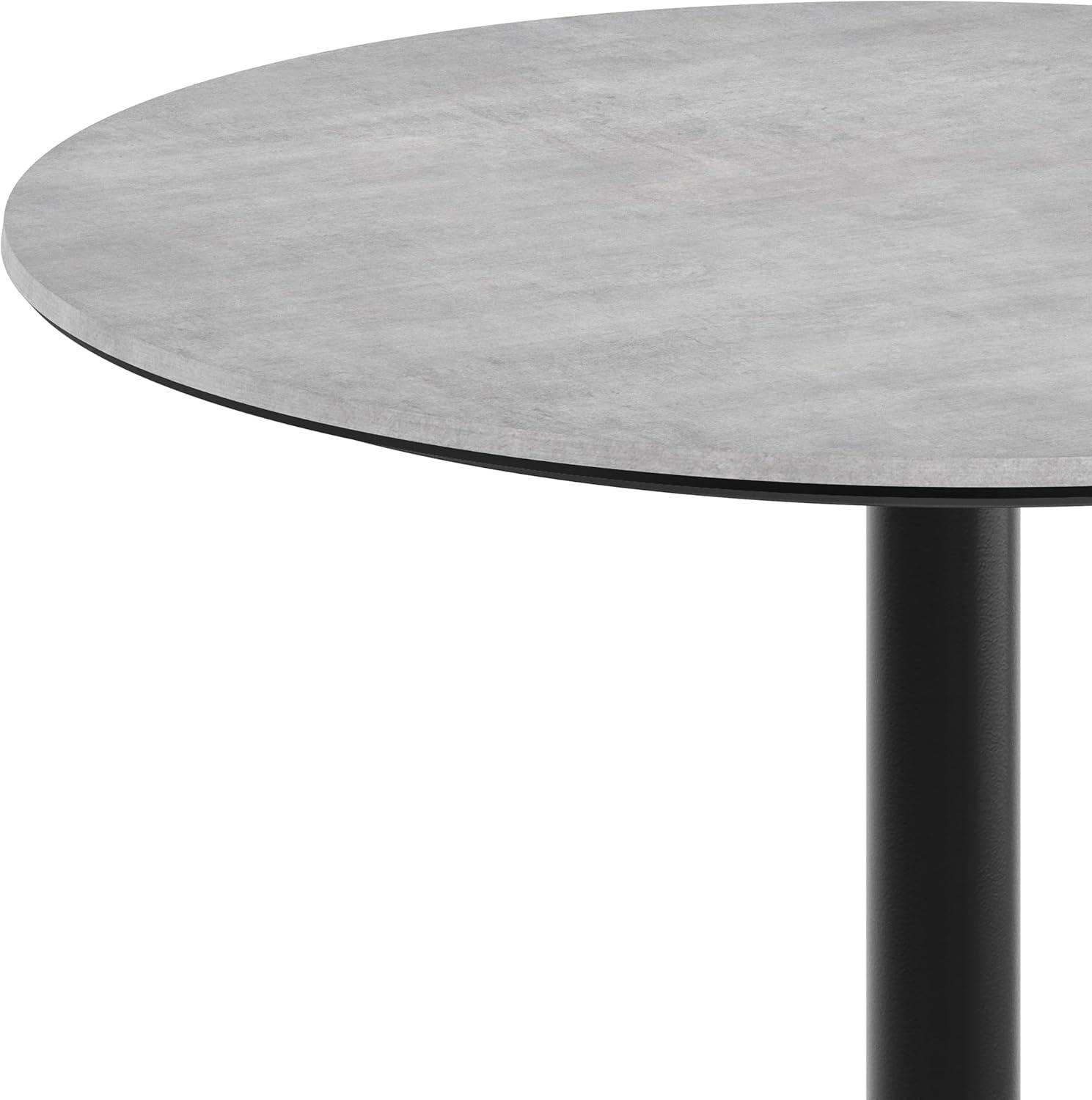 image:imageFlash Furniture Acadia 36 Round Indoor White Faux Marble Tabletop with 30 x 30 Black Bar Height X Base Seamless TopGuard HPL Top and EdgeGray Faux ConcreteBlack Base