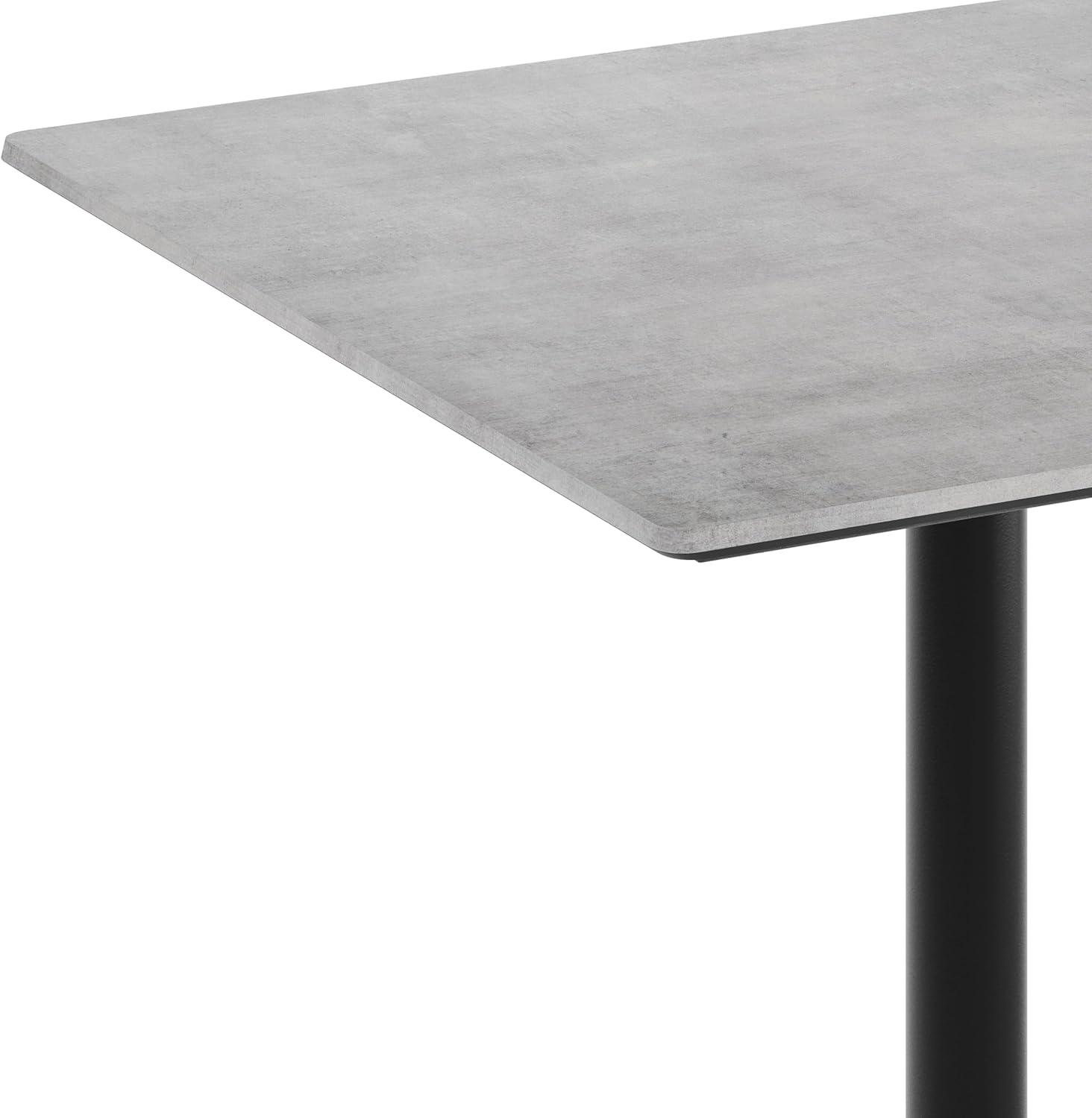 image:imageFlash Furniture Acadia 36 Square Indoor Outdoor Dark Brown Tabletop with 30 x 30 Silver X Base Scratch Heat amp UV Resistant Seamless TopGuard HPL Top and EdgeGray Faux ConcreteBlack Base