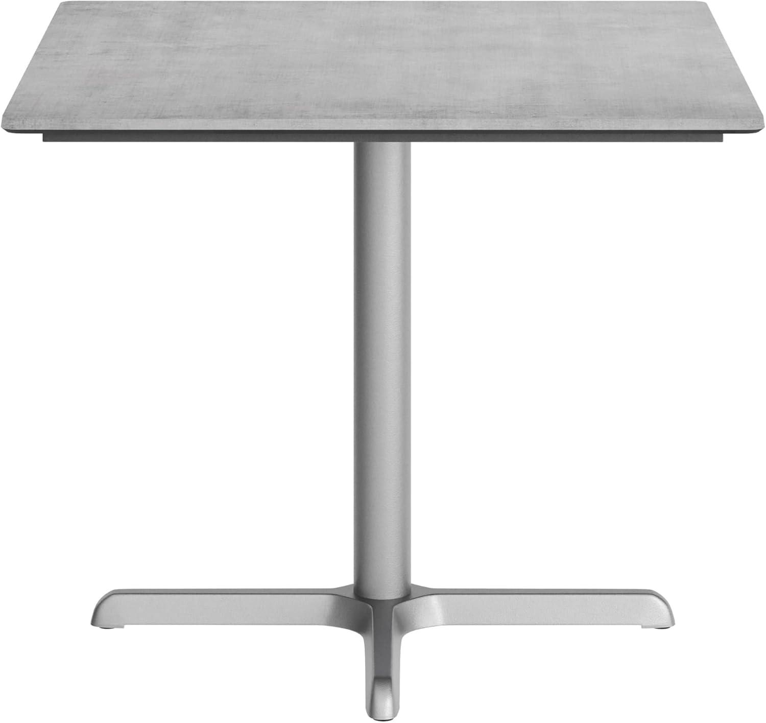image:imageFlash Furniture Acadia 36 Square Indoor Outdoor Dark Brown Tabletop with 30 x 30 Silver X Base Scratch Heat amp UV Resistant Seamless TopGuard HPL Top and EdgeGray Faux ConcreteSilver Base