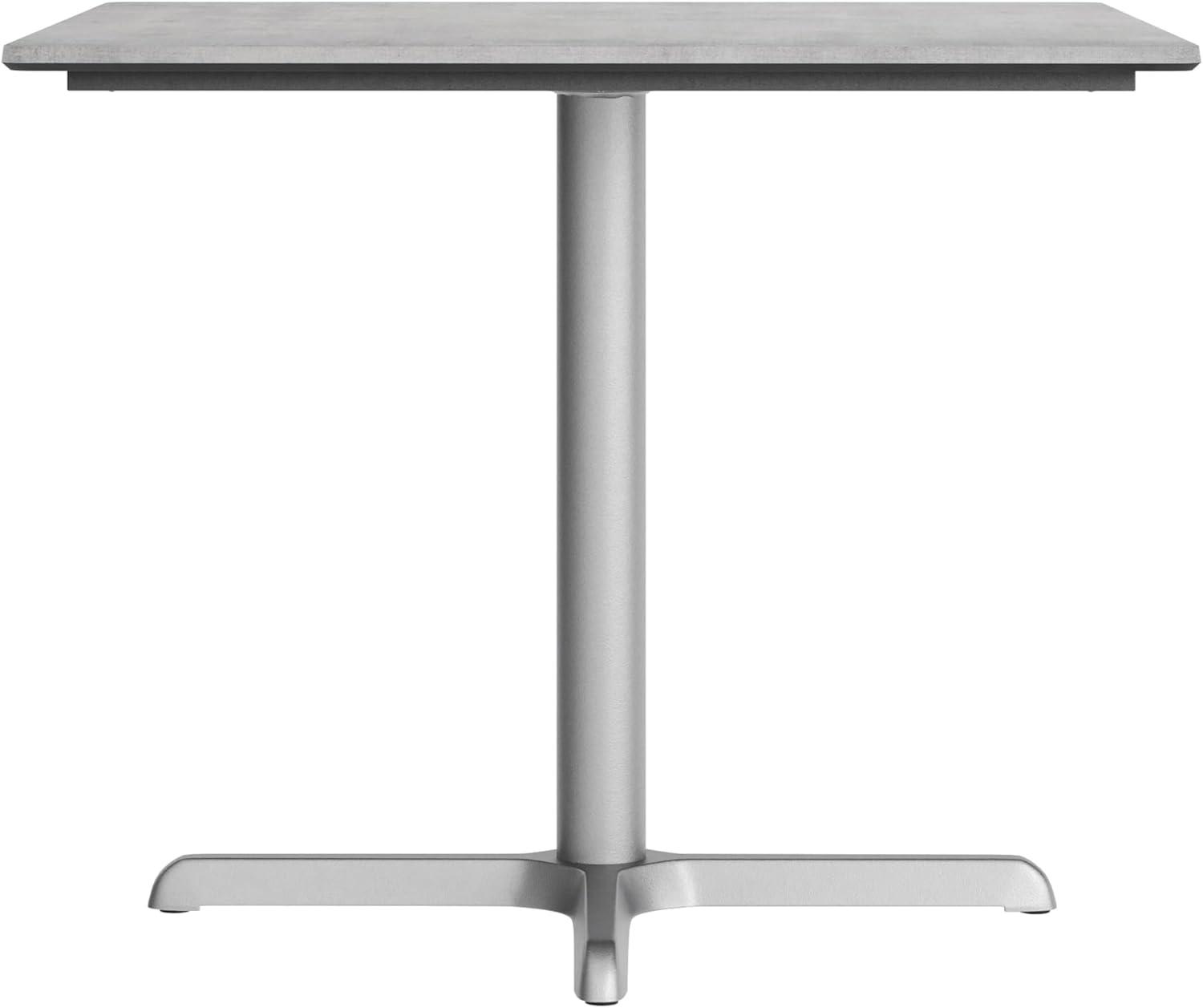image:imageFlash Furniture Acadia 36 Square Indoor Outdoor Dark Brown Tabletop with 30 x 30 Silver X Base Scratch Heat amp UV Resistant Seamless TopGuard HPL Top and EdgeGray Faux ConcreteSilver Base