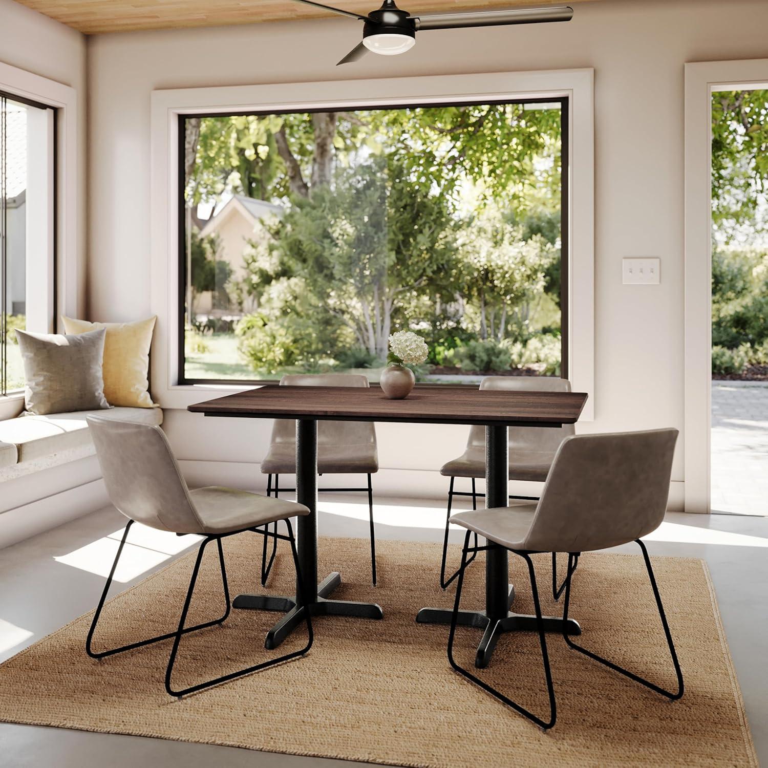 image:imageFlash Furniture Acadia 48 x 30 Indoor Dark Brown Tabletop with Dual 22 x 30 Black Table Height Crisscross Bases Seamless TopGuard HPL Top and EdgeDark BrownBlack Base