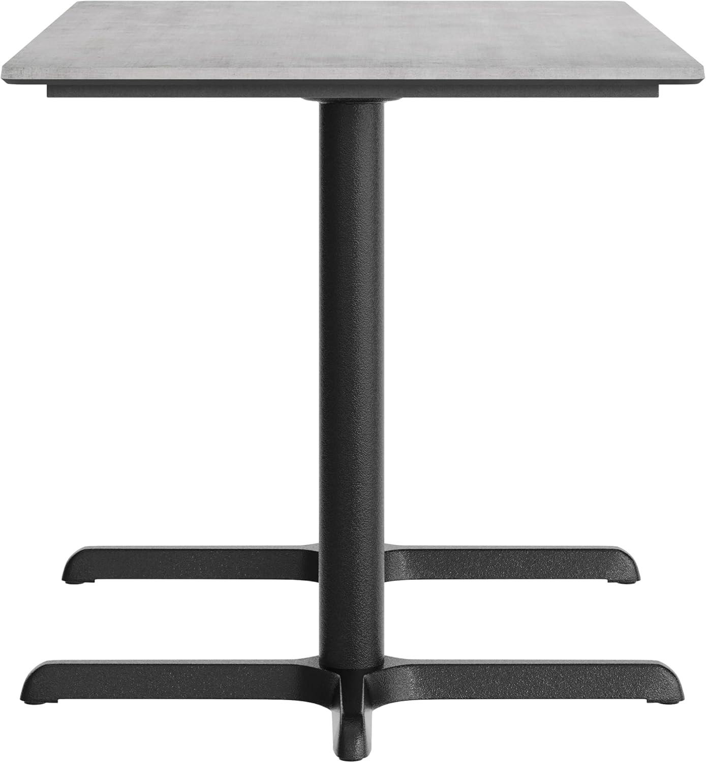 image:imageFlash Furniture Acadia 48 x 30 Indoor Dark Brown Tabletop with Dual 22 x 30 Black Table Height Crisscross Bases Seamless TopGuard HPL Top and EdgeGray Faux ConcreteBlack Base
