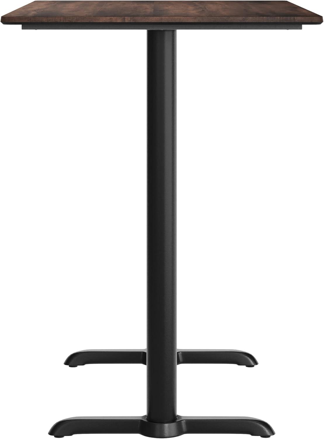 image:imageFlash Furniture Acadia 48 x 30 Indoor Dark Brown Tabletop with Dual 5 x 22 Black Bar Height TBases Seamless TopGuard HPL Top and EdgeDark BrownBlack Base