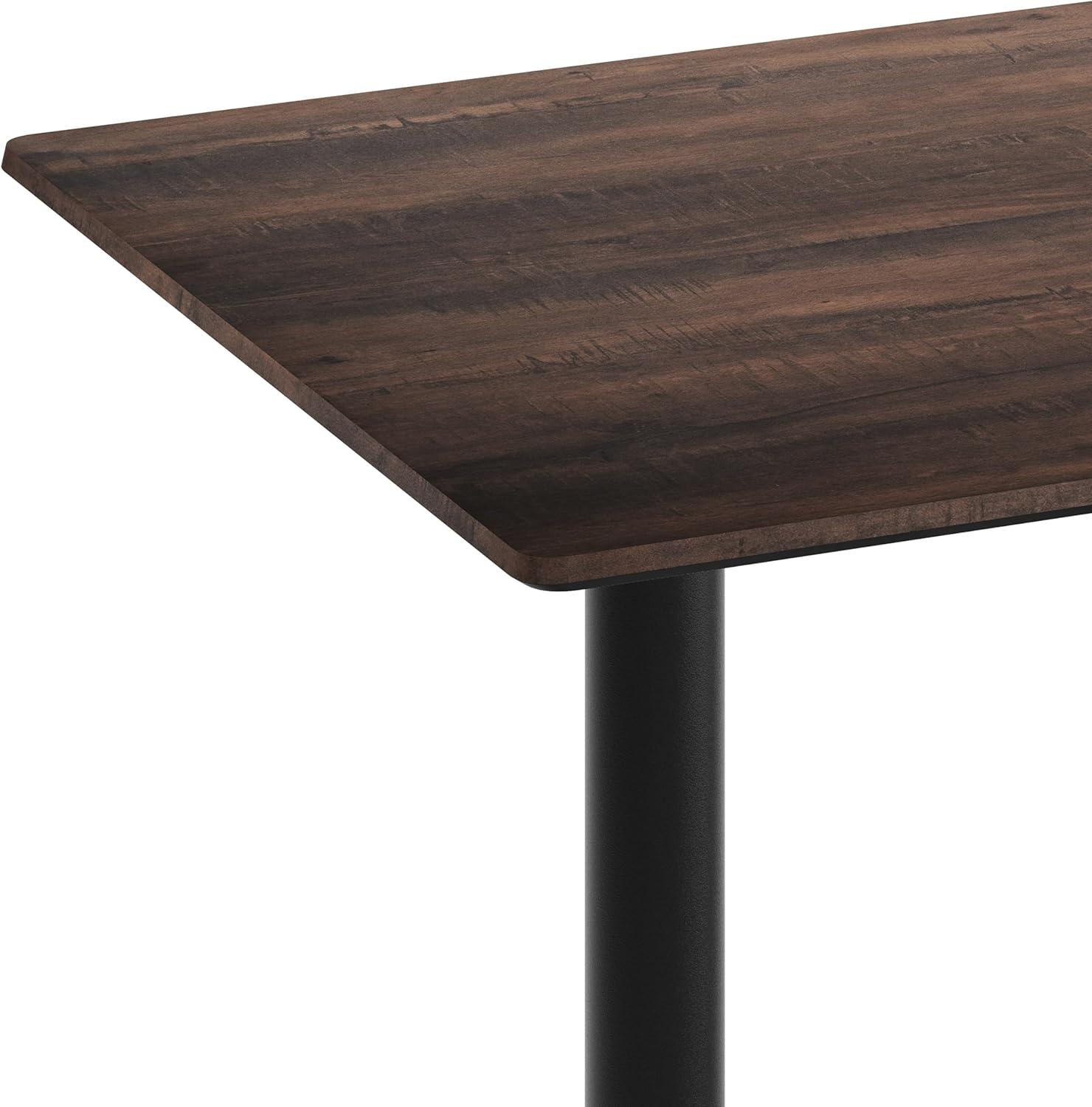 image:imageFlash Furniture Acadia 48 x 30 Indoor Dark Brown Tabletop with Dual 5 x 22 Black Table Height TBases Seamless TopGuard HPL Top and EdgeDark BrownBlack Base
