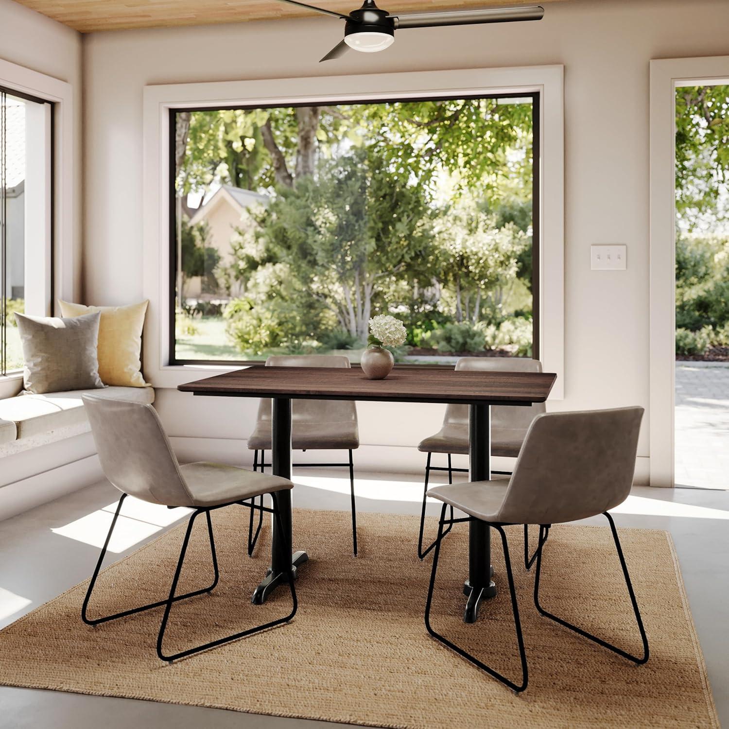 image:imageFlash Furniture Acadia 48 x 30 Indoor Dark Brown Tabletop with Dual 5 x 22 Black Table Height TBases Seamless TopGuard HPL Top and EdgeDark BrownBlack Base