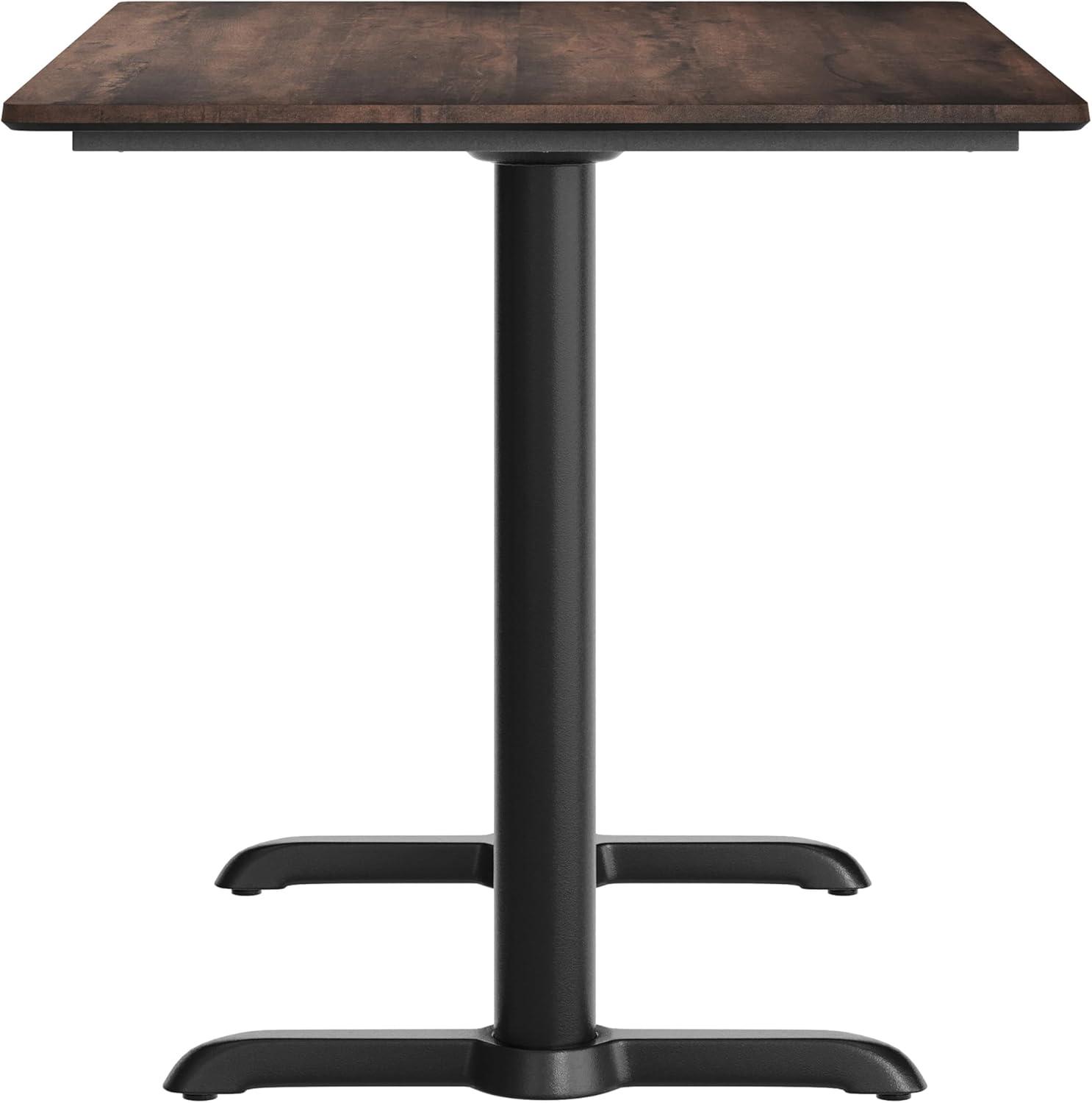 image:imageFlash Furniture Acadia 48 x 30 Indoor Dark Brown Tabletop with Dual 5 x 22 Black Table Height TBases Seamless TopGuard HPL Top and EdgeDark BrownBlack Base