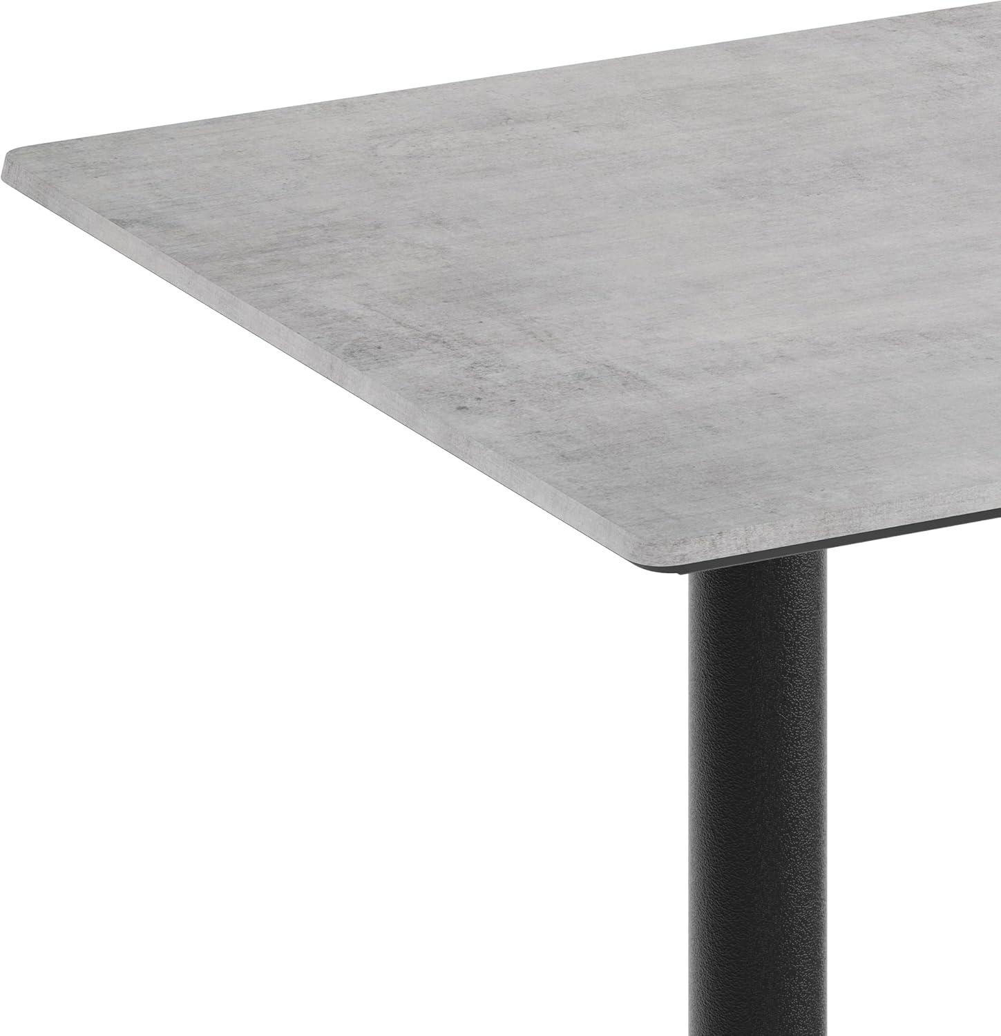 image:imageFlash Furniture Acadia 48 x 30 Indoor Dark Brown Tabletop with Dual 5 x 22 Black Table Height TBases Seamless TopGuard HPL Top and EdgeGray Faux ConcreteBlack Base