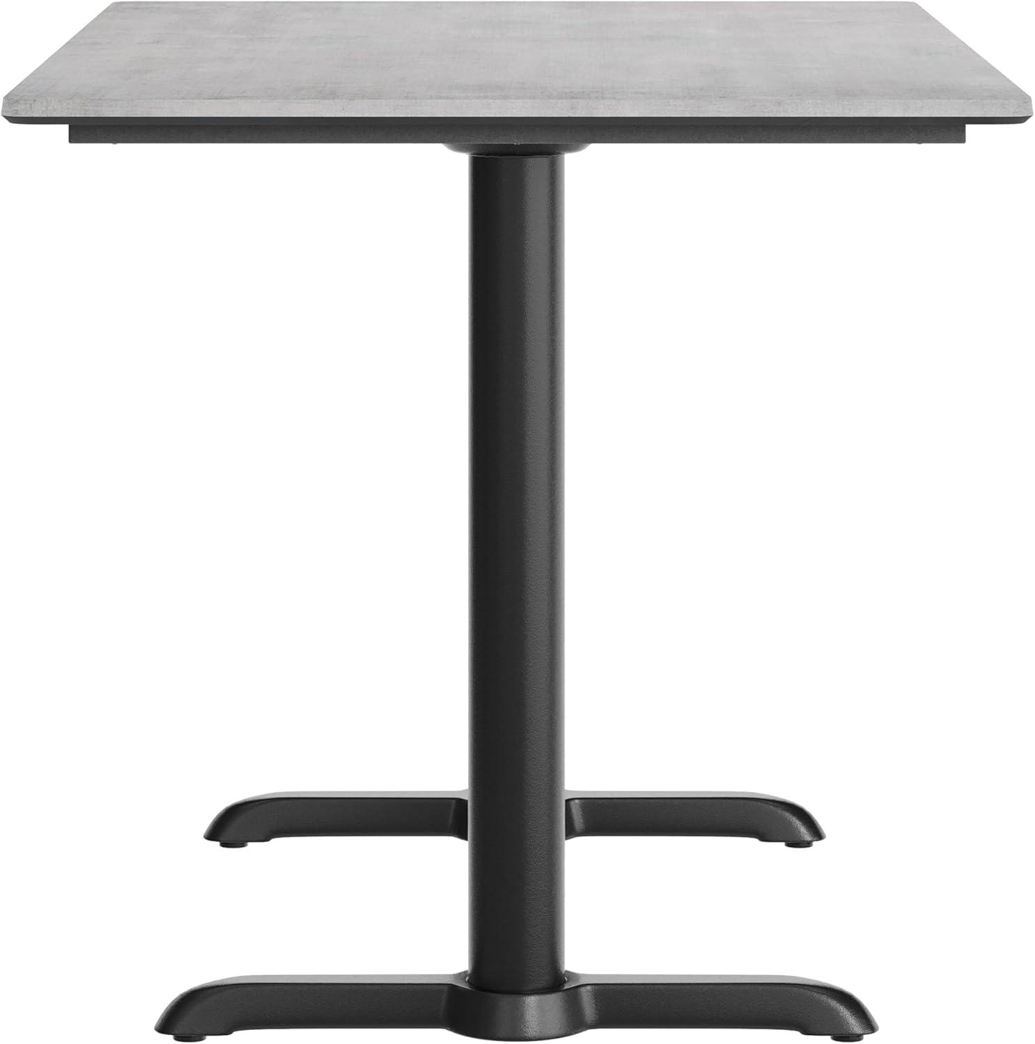 image:imageFlash Furniture Acadia 48 x 30 Indoor Dark Brown Tabletop with Dual 5 x 22 Black Table Height TBases Seamless TopGuard HPL Top and EdgeGray Faux ConcreteBlack Base