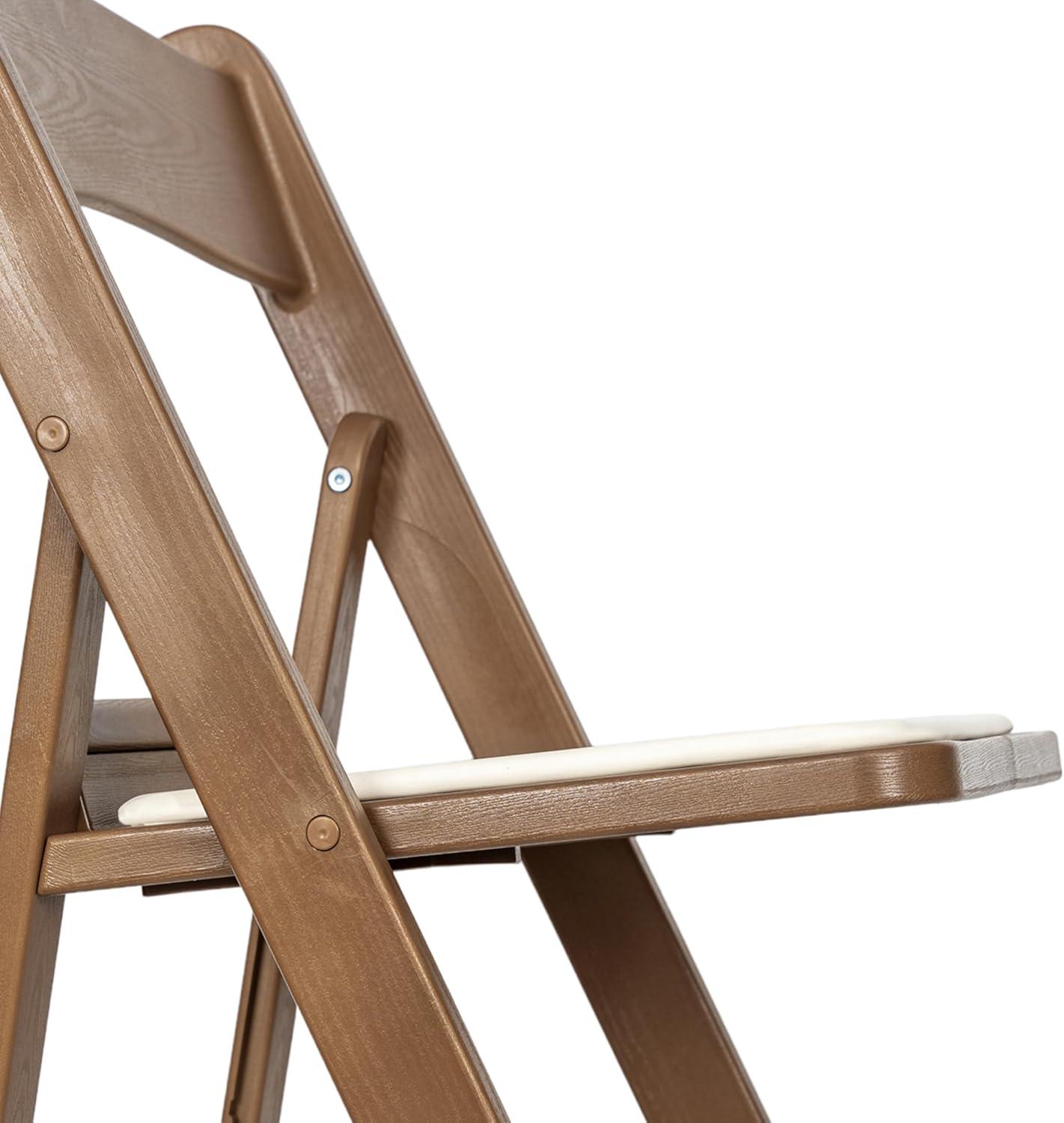 image:imageFlash Furniture Hercules Tucker Commercial White Resin Folding Chair Lightweight Vinyl Padded Removable Seat Indoor Outdoor Use Event amp Wedding Ready Set of 4Chestnut