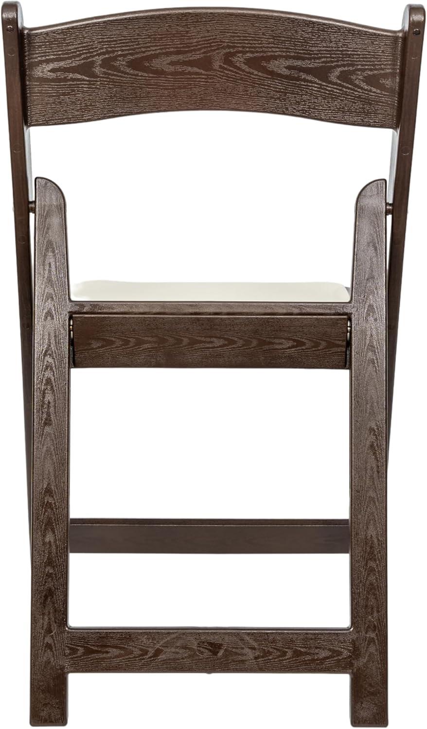 image:imageFlash Furniture Hercules Tucker Commercial White Resin Folding Chair Lightweight Vinyl Padded Removable Seat Indoor Outdoor Use Event amp Wedding Ready Set of 4Dark Brown