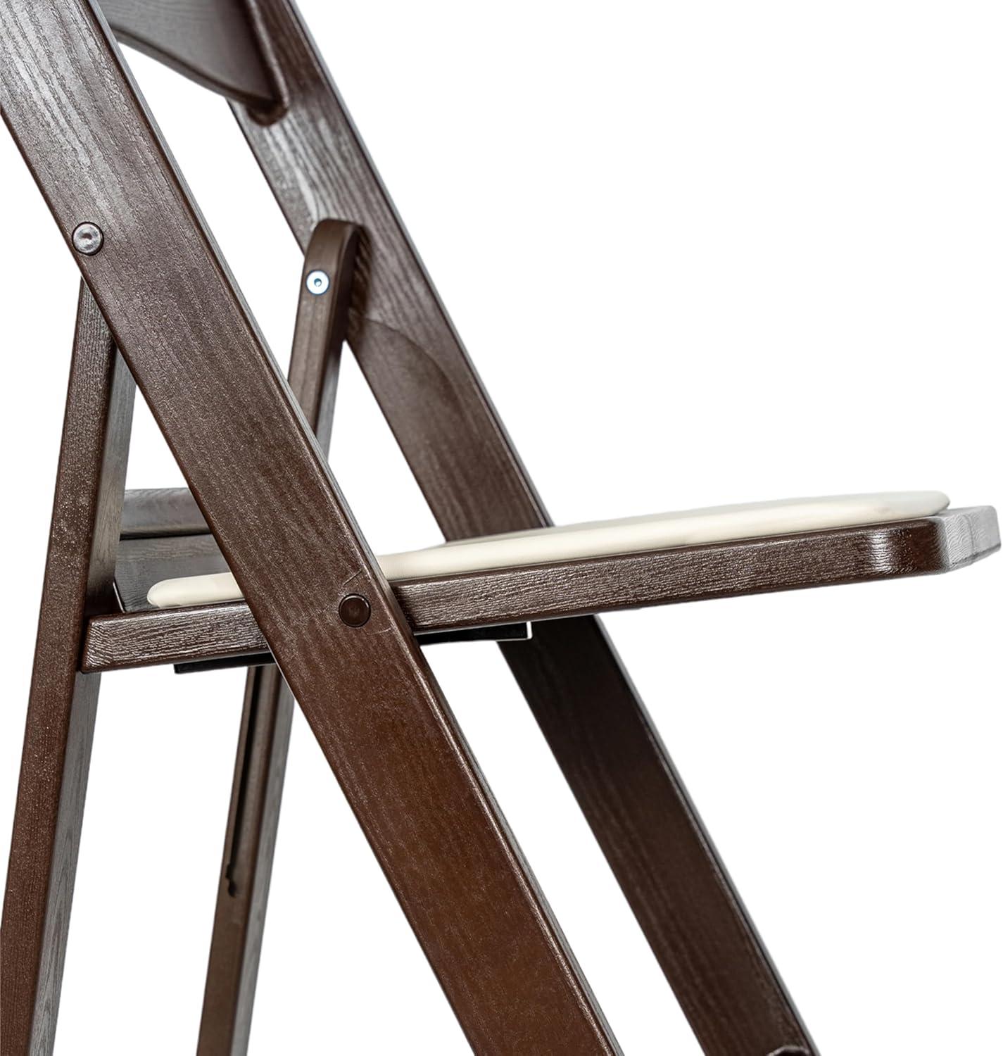 image:imageFlash Furniture Hercules Tucker Commercial White Resin Folding Chair Lightweight Vinyl Padded Removable Seat Indoor Outdoor Use Event amp Wedding Ready Set of 4Dark Brown