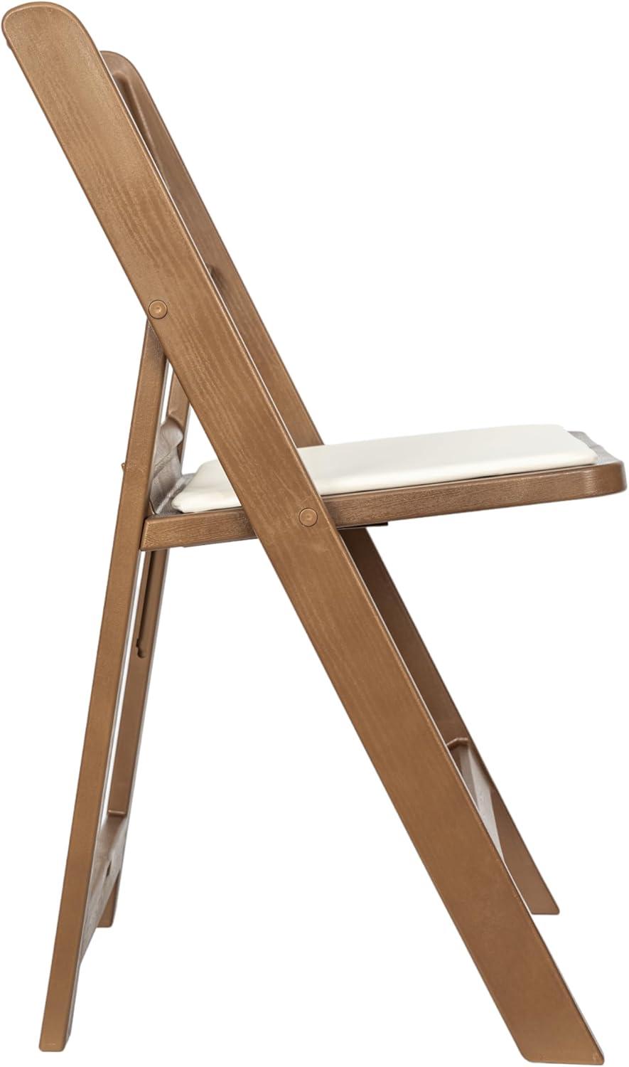 image:imageFlash Furniture Hercules Tucker Commercial White Resin Folding Chair Lightweight Vinyl Padded Removable Seat Indoor Outdoor Use Event amp Wedding Ready Set of 4Chestnut