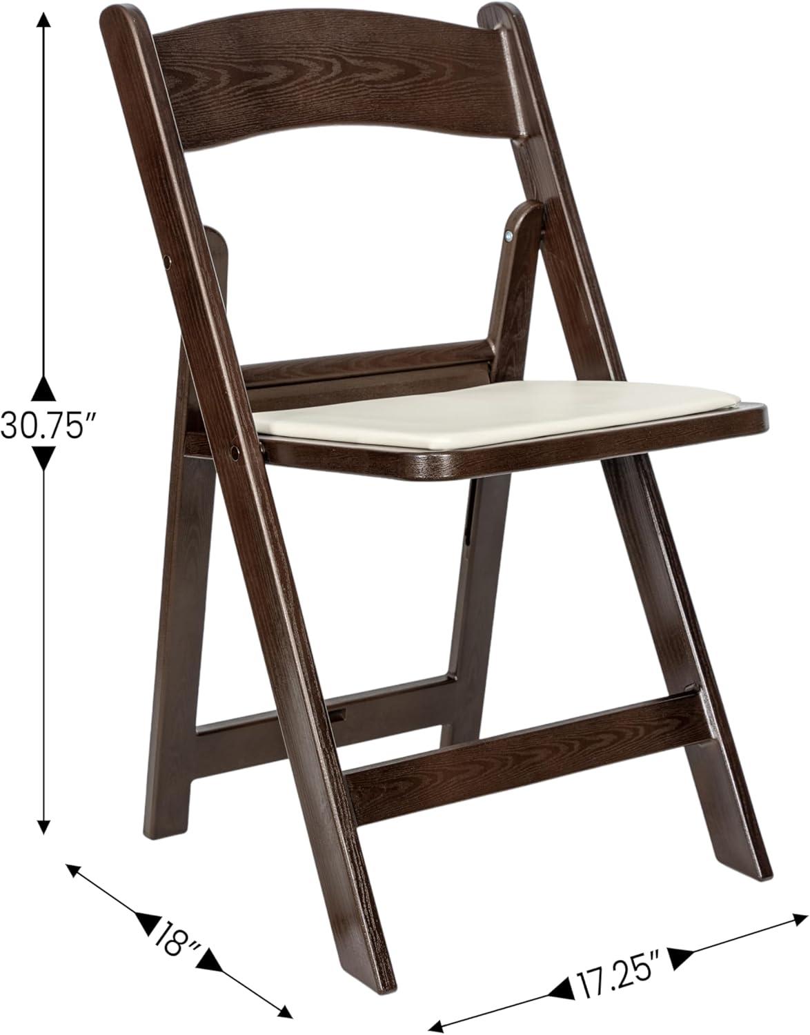 image:imageFlash Furniture Hercules Tucker Commercial White Resin Folding Chair Lightweight Vinyl Padded Removable Seat Indoor Outdoor Use Event amp Wedding Ready Set of 4Dark Brown