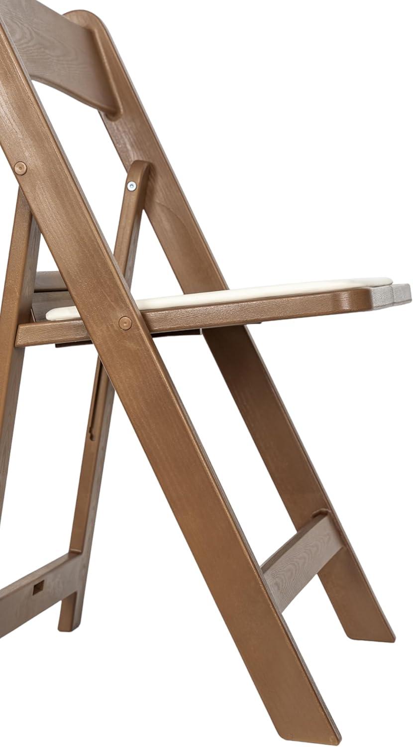 image:imageFlash Furniture Hercules Tucker Commercial White Resin Folding Chair Lightweight Vinyl Padded Removable Seat Indoor Outdoor Use Event amp Wedding Ready Set of 4Chestnut