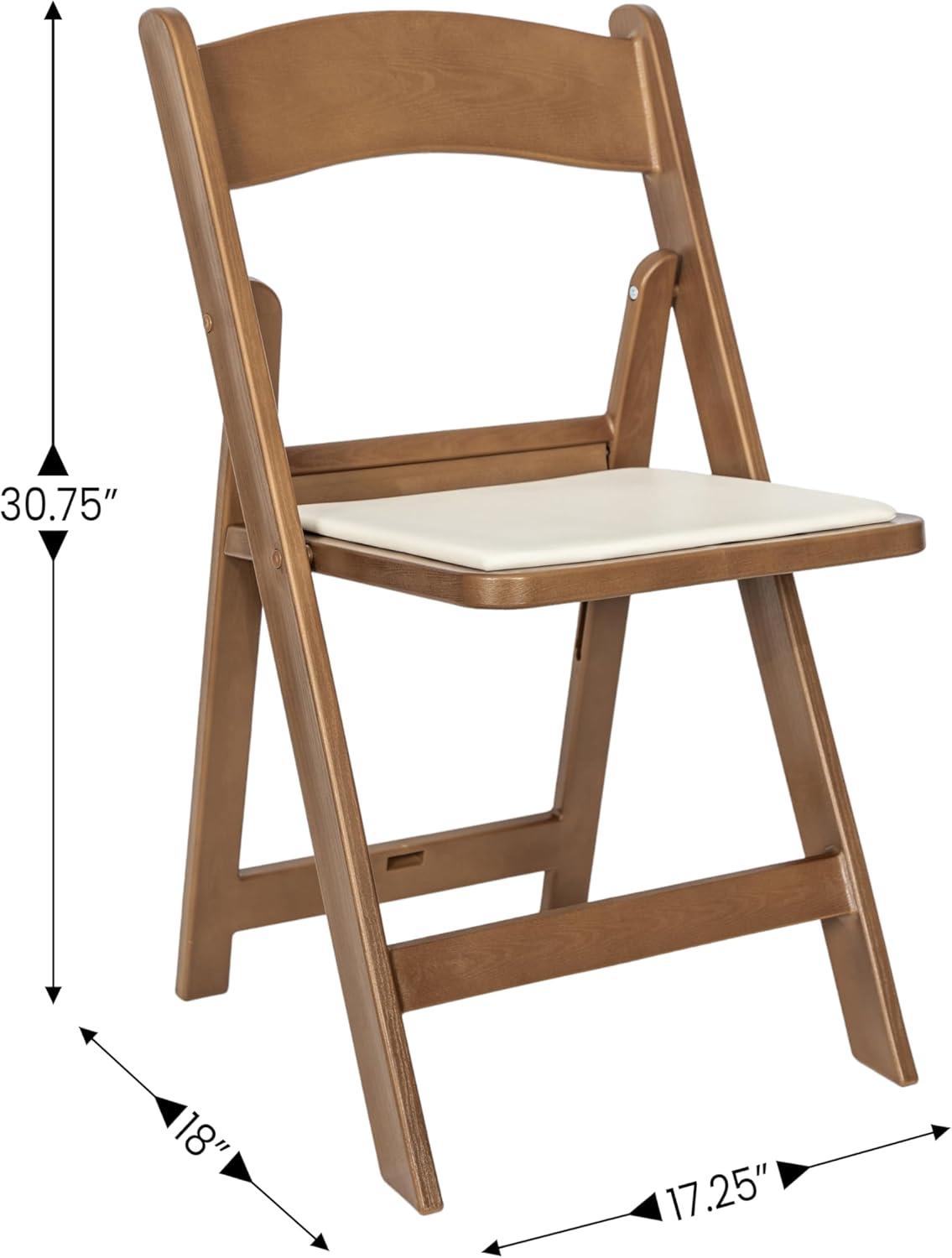 image:imageFlash Furniture Hercules Tucker Commercial White Resin Folding Chair Lightweight Vinyl Padded Removable Seat Indoor Outdoor Use Event amp Wedding Ready Set of 4Chestnut